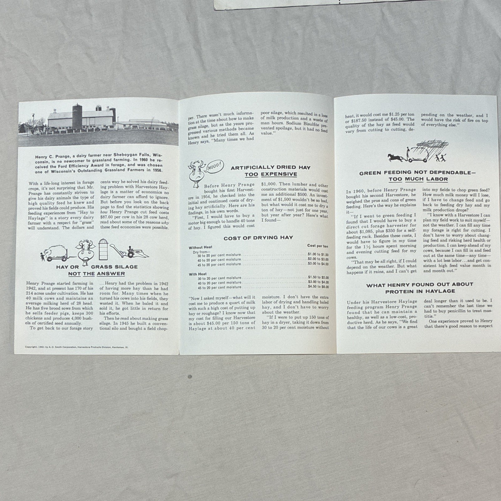 Lot of 4, A.O. Smith Harvestore System Haylage Agriculture Advertising Brochures