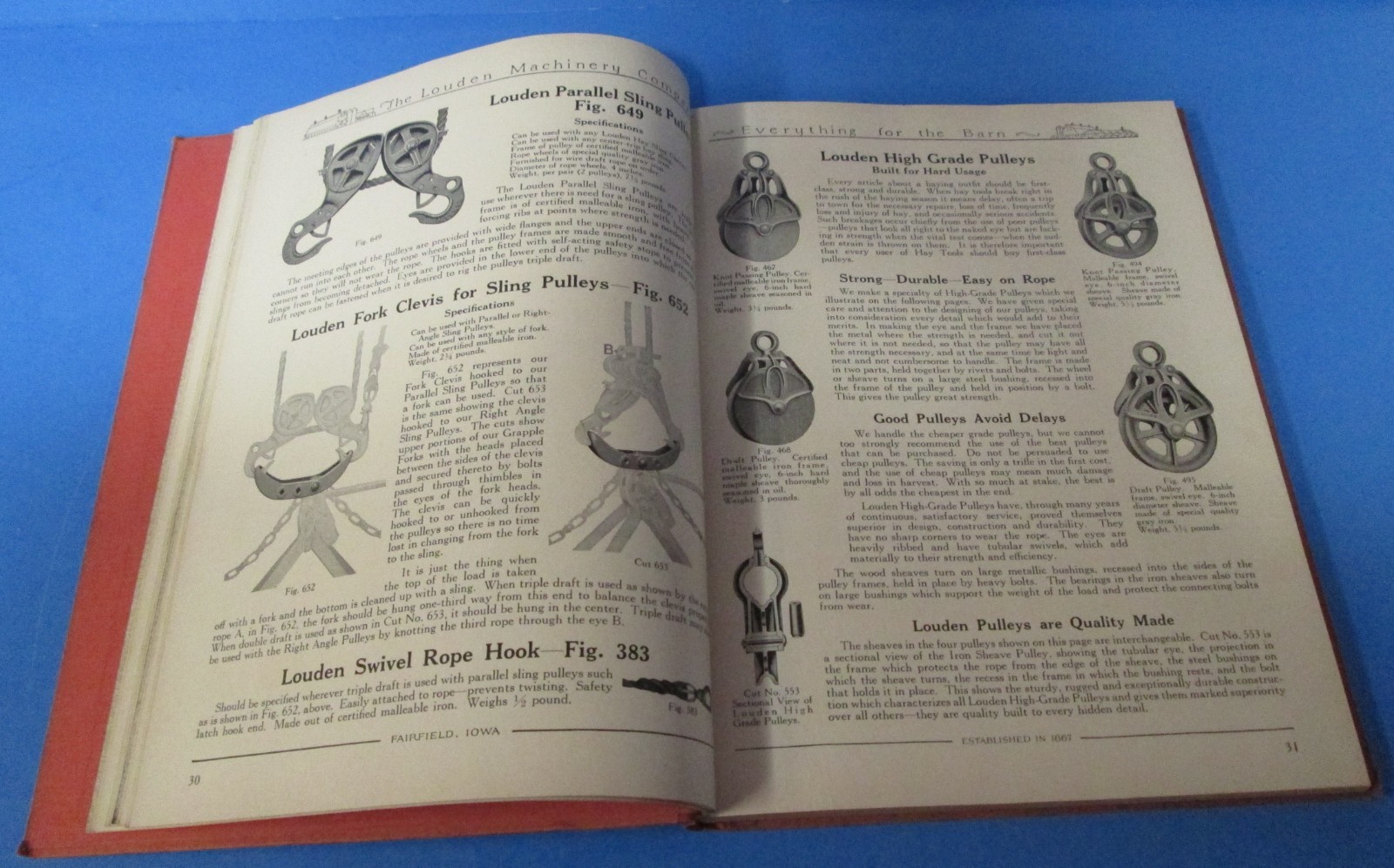 Louden Manufacturing Co Fairfield, Iowa HB catalog farm equipment #54 1929 rj