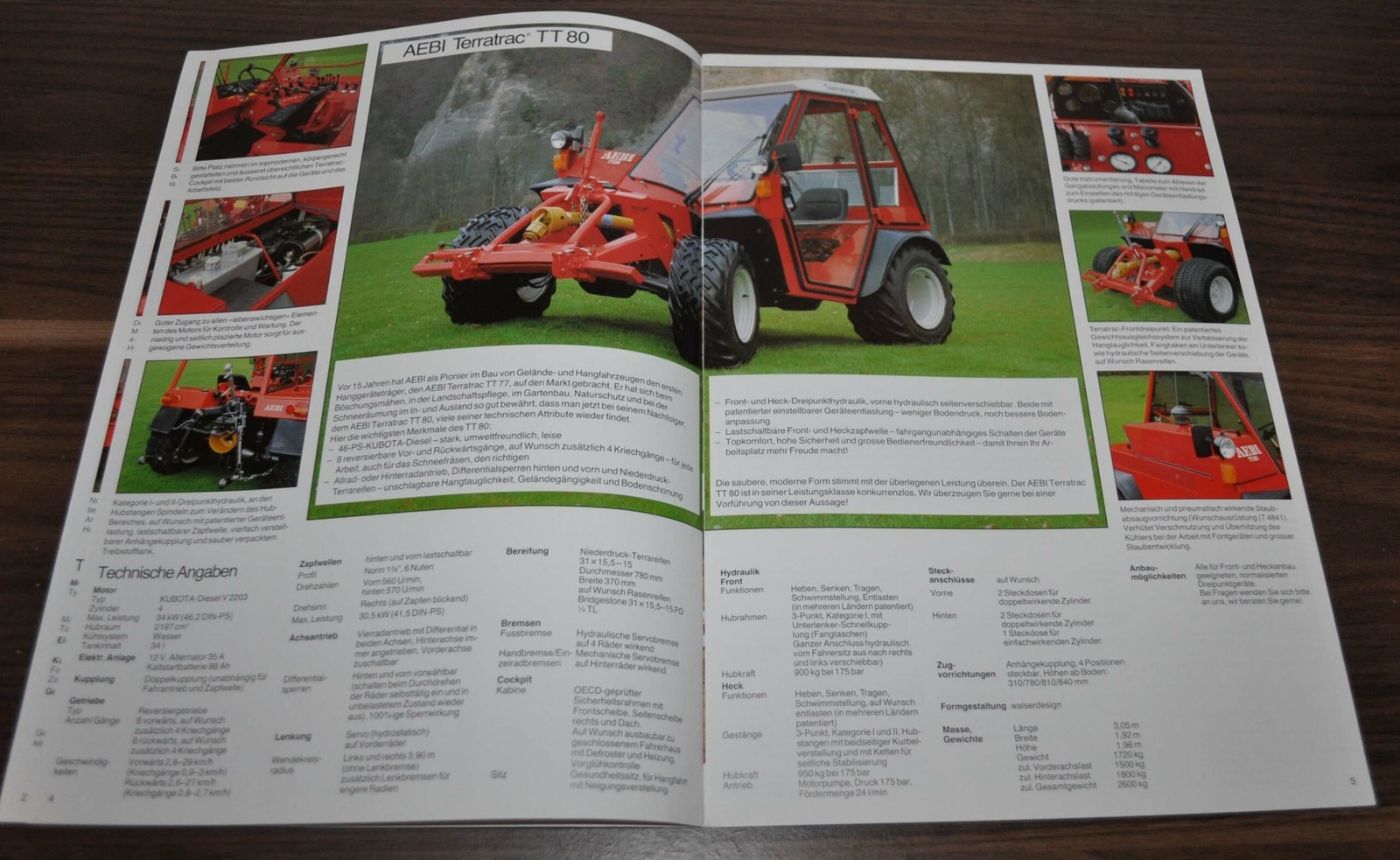 Aebi Terratrac Geratetrager Truck Agro Tractor Municipal Brochure Prospekt