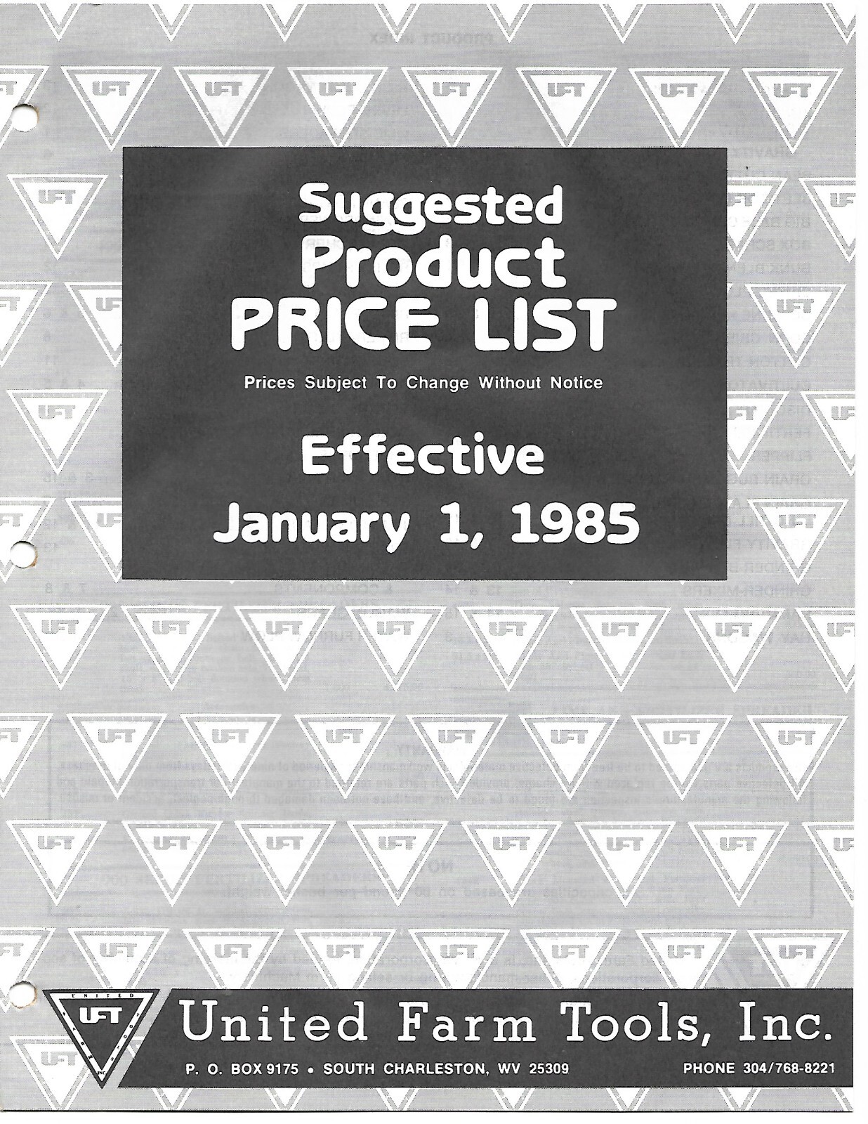 Farm Equipment Catalog – UFT United Farm Tools – Price List – 2 items (F8582)