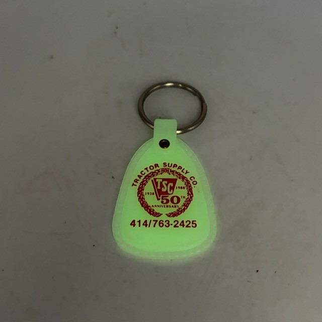 Milwaukee WI Tractor Supply Company 50th Anniversary Glow in the Dark Keychain