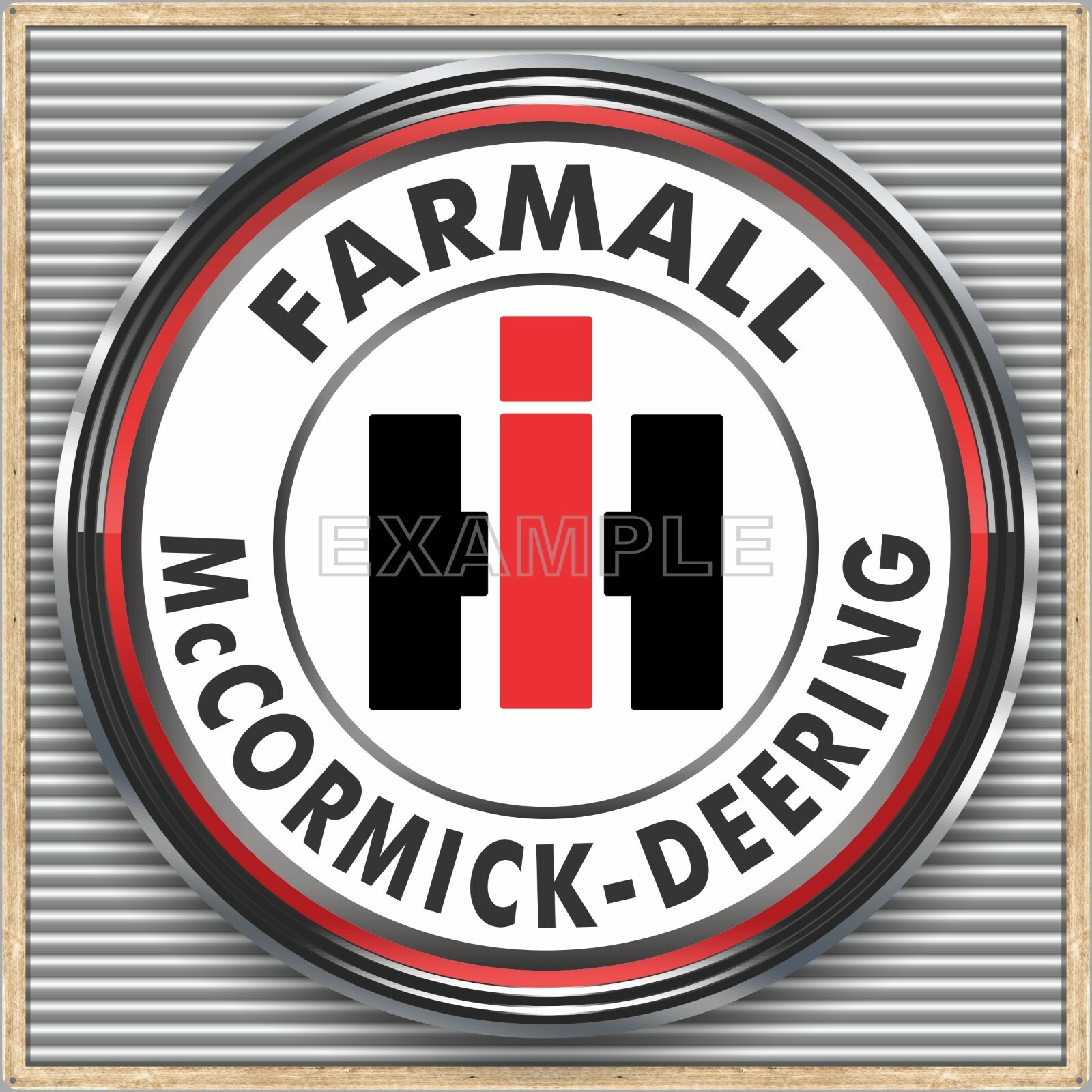 FARMALL MCCORMICK OLD SIGN REMAKE SQUARE ALUMINUM SIZE OPTION UP TO 36&Prime; X 36&Prime;