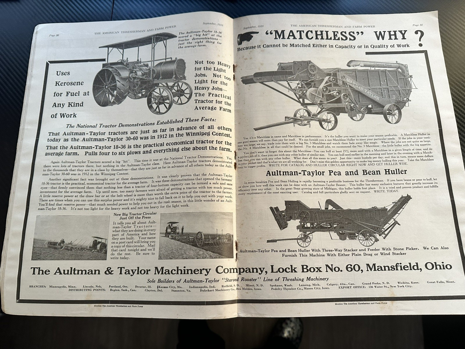 The American Thresherman and Farm Power MAGAZINE 1916 Madison, WIS Vol 19. No 5