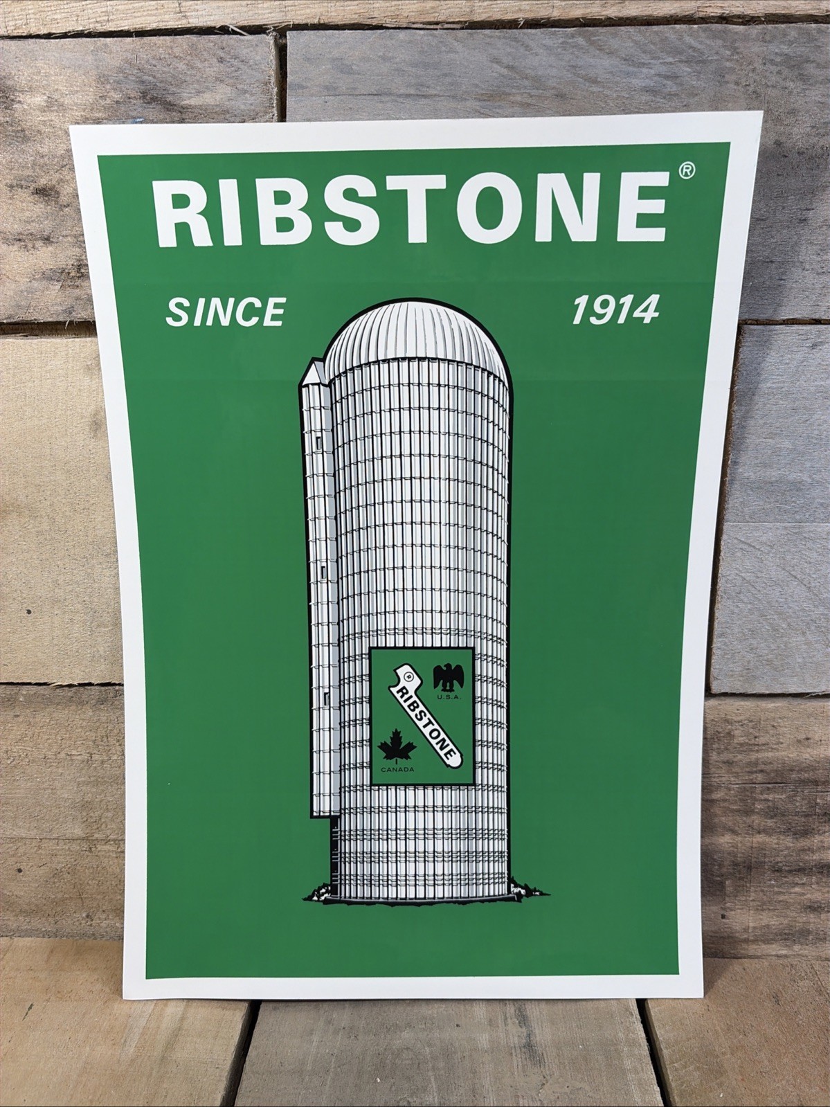 Vintage Ribstone Farm Silo Sticker Decal Since 1914 USA Canada NOS