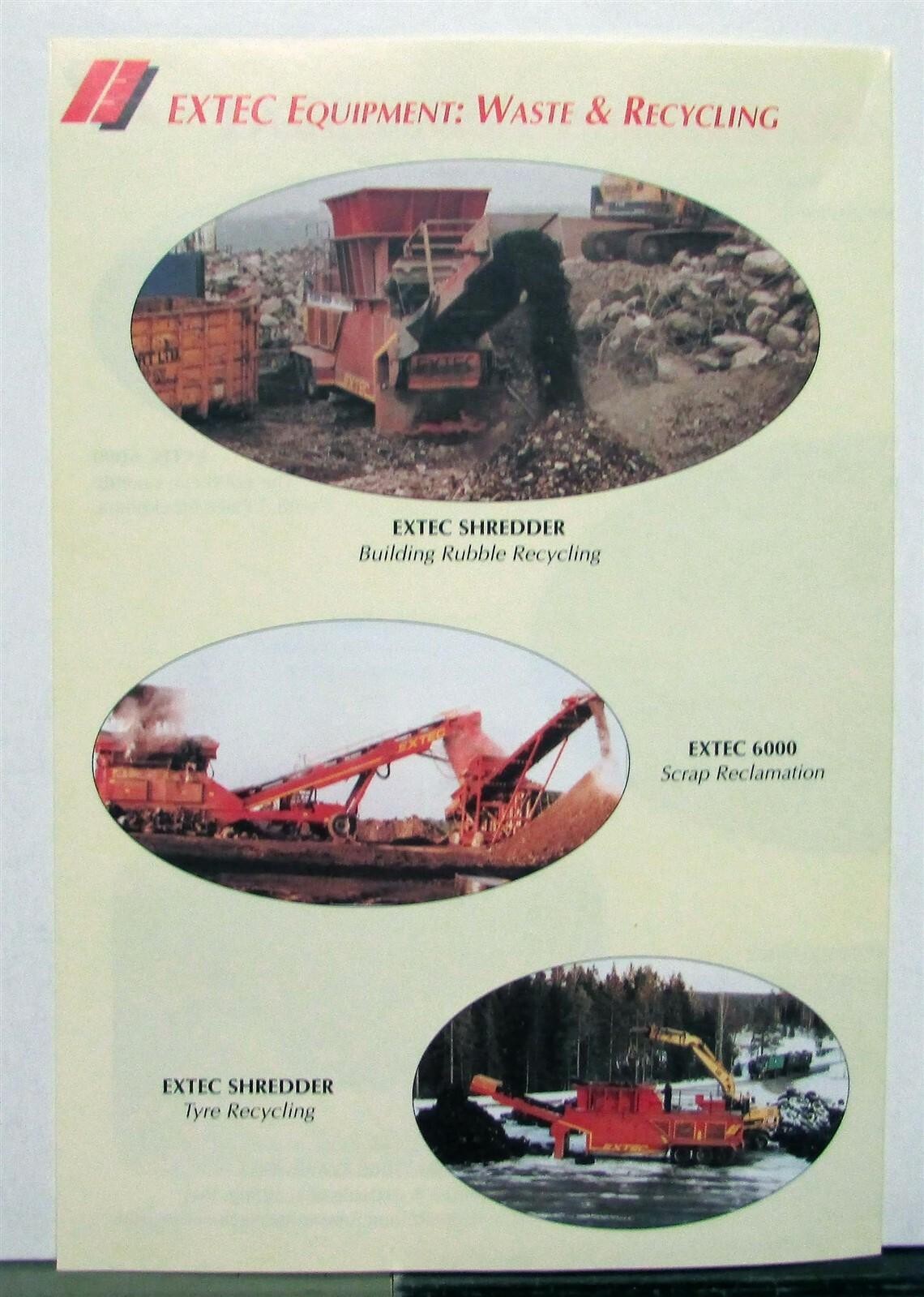 1990s Extec Screens & Crusher Equipment Specification Construction Sale Brochure