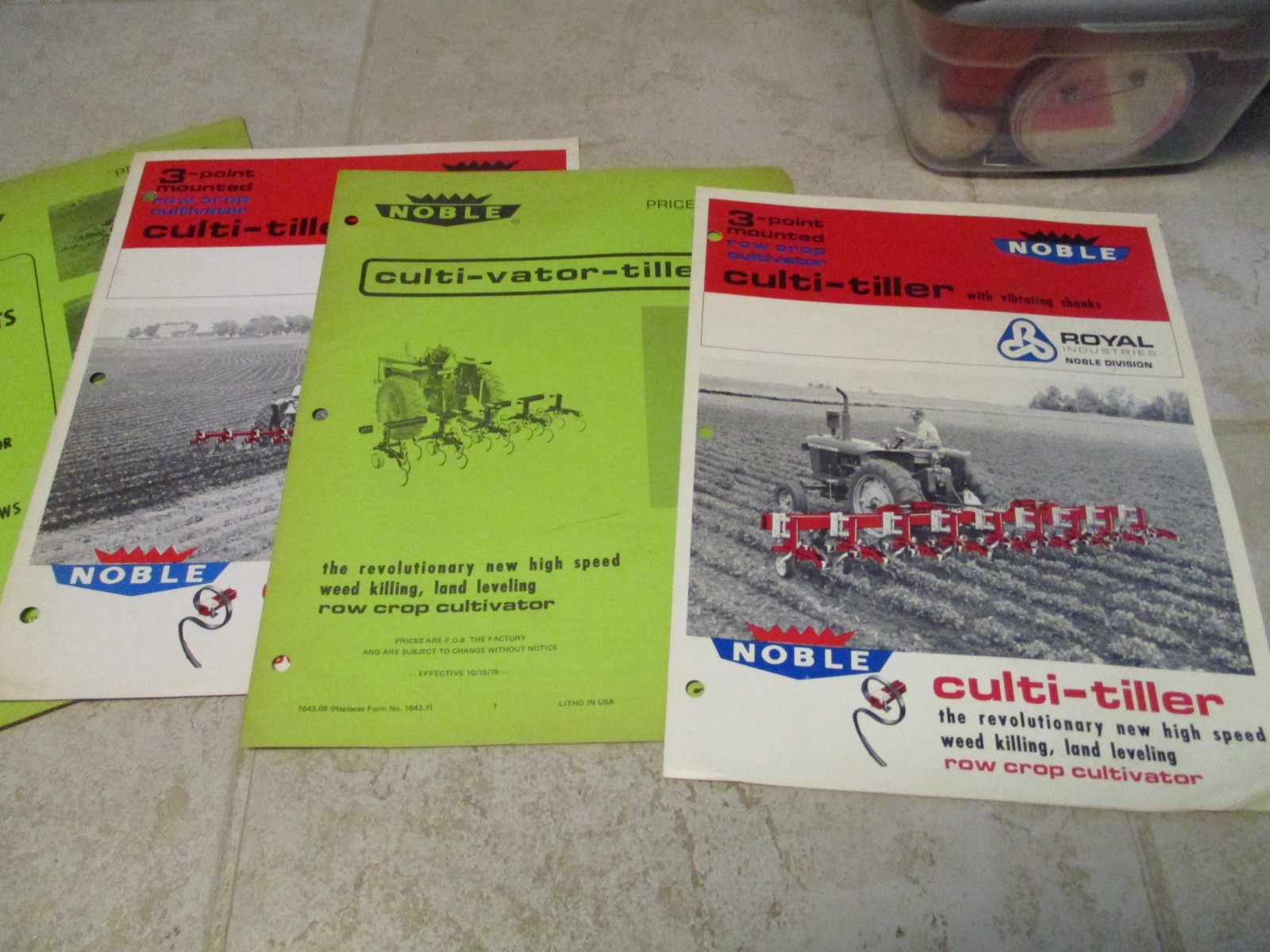 VTG Lot Noble Royal Industries Farm Implements Brochures Multi Tiller Muchers