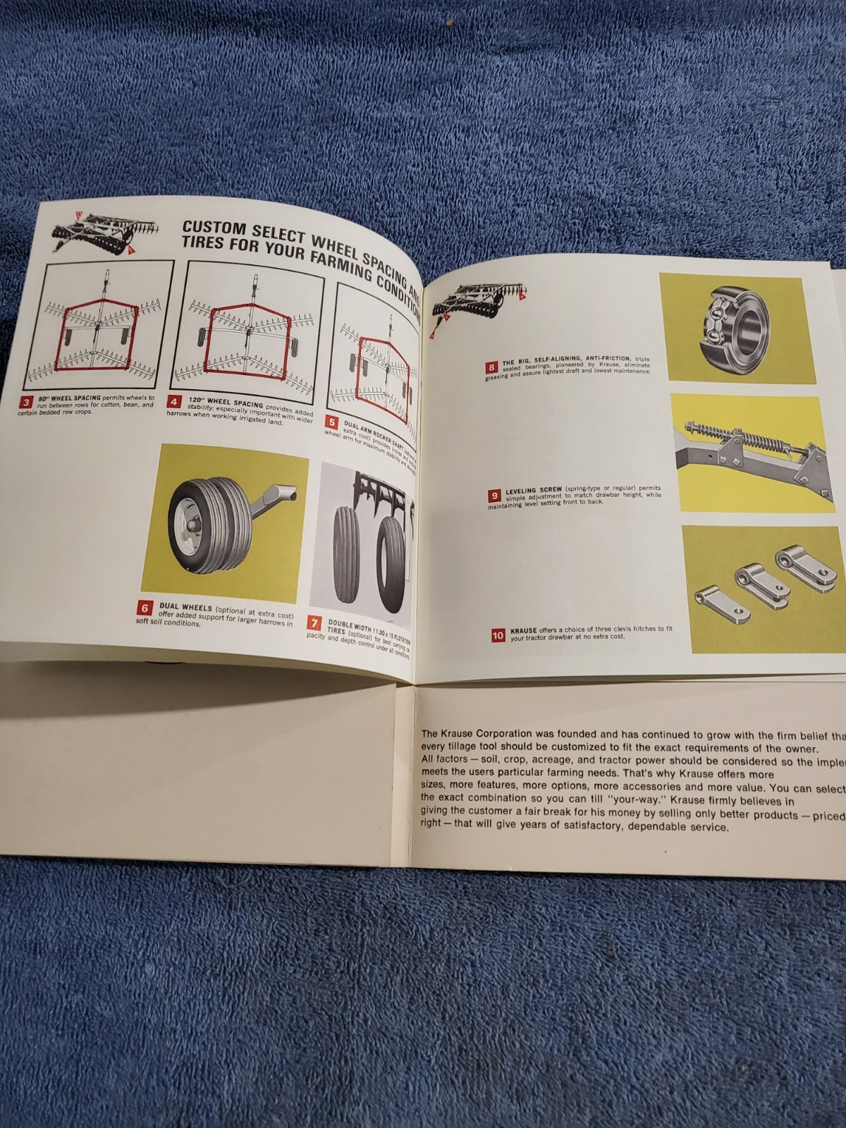1967 Vintage BROCHURE Krause Field Disc Harrow 600 Series, John Deere tractor