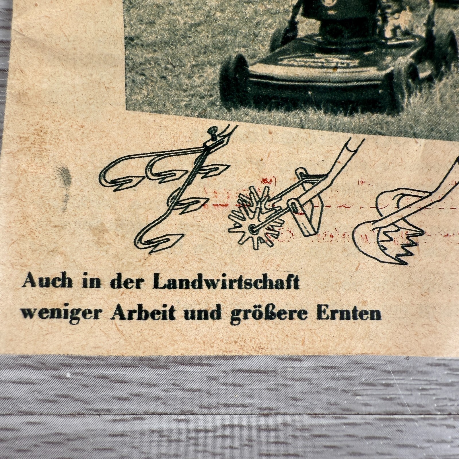 Vtg 1955 Lawn Brochure Wolf Garten Equipment Mower Tools Guide & Old Reciept