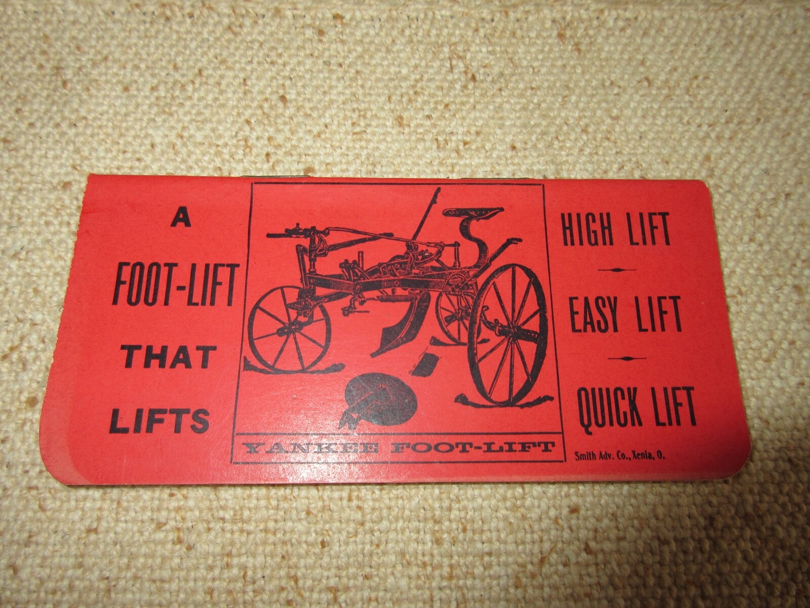 VTG Pocket Notebook Advertising YANKEE FOOT LIFT GRAND DETOUR PLOW COMPANY