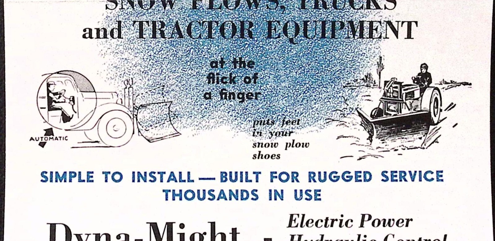 1953 Monarch Power Hydraulic Control for Snow Plows Trucks Tractors Brochure