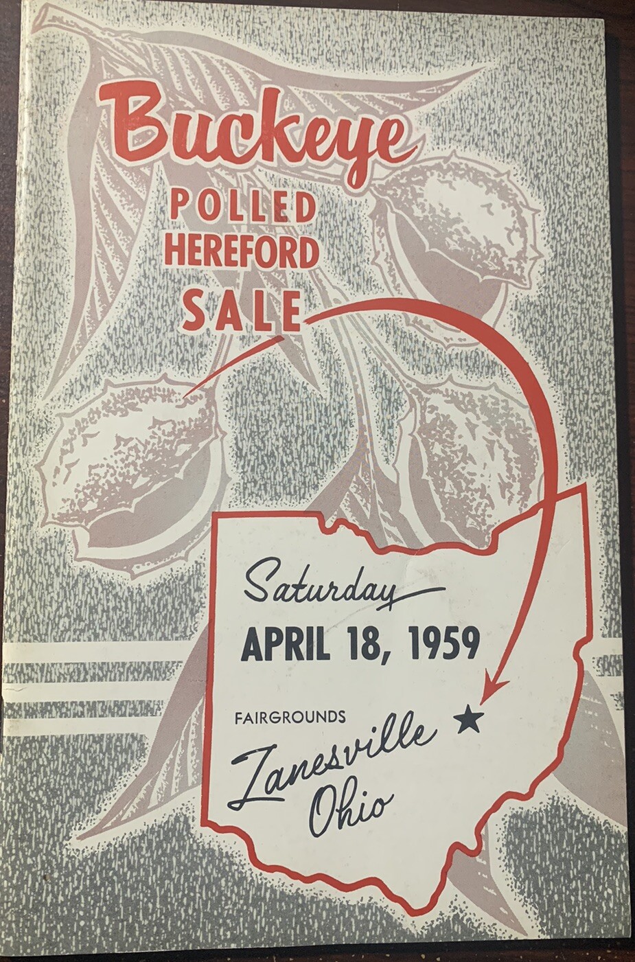Zanesville Ohio Buckeye 1959 Polled Hereford Sale Booklet Vintage