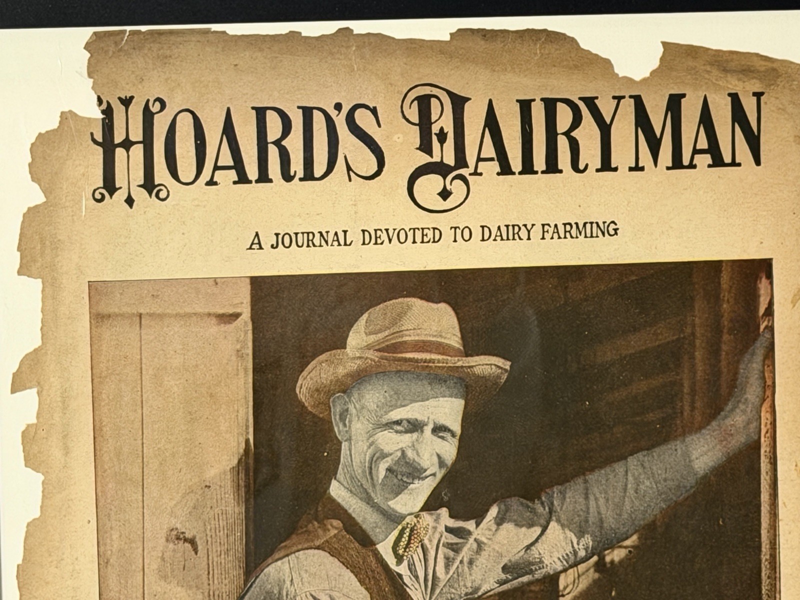 Rare 1939 Hoards Dairyman Magazine Framed Cover • Egg Farmer • Farmhouse Decor