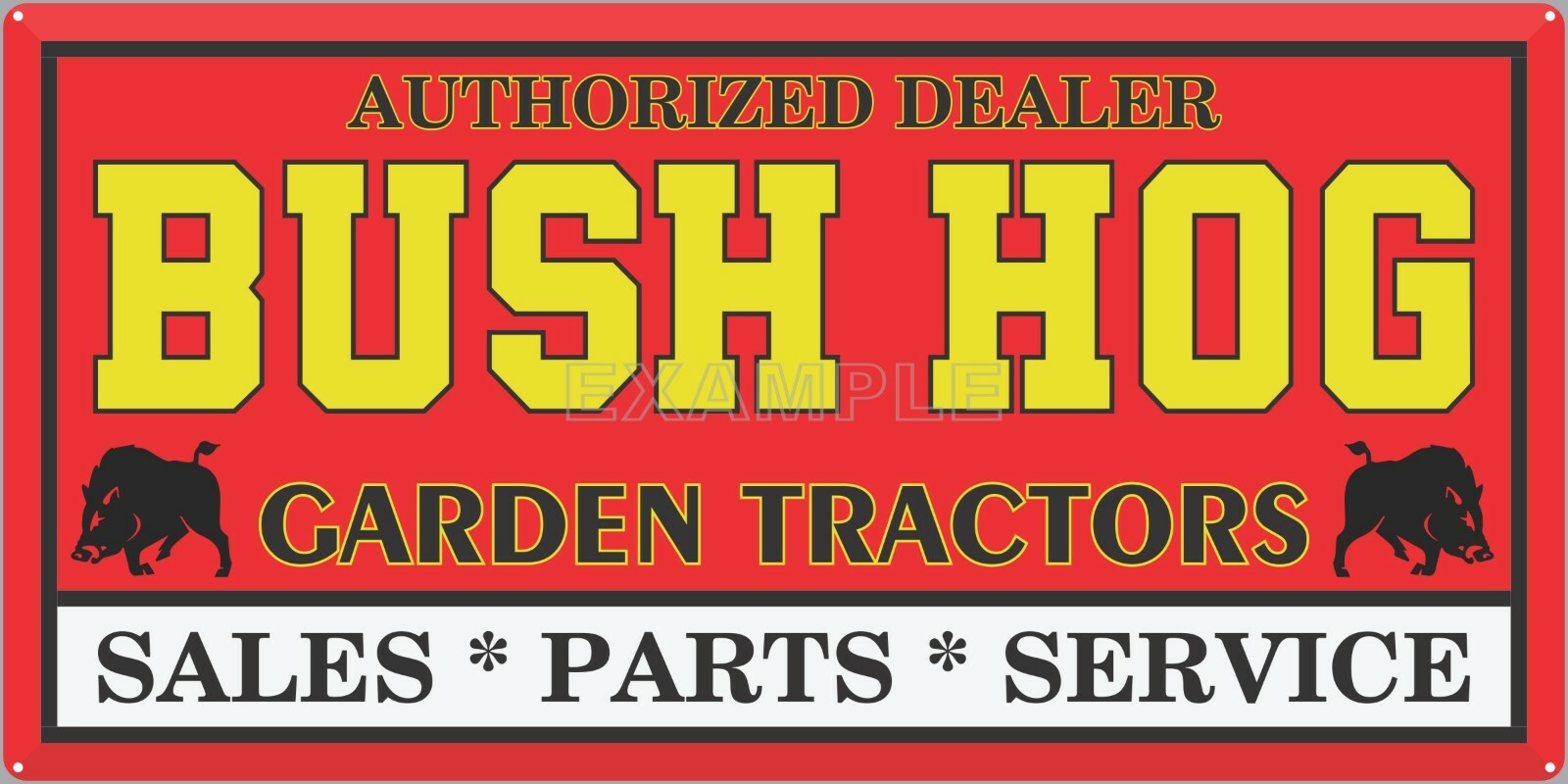 BUSH HOG GARDEN TRACTORS DEALER OLD VINTAGE SIGN REMAKE ALUMINUM SIZE OPTIONS