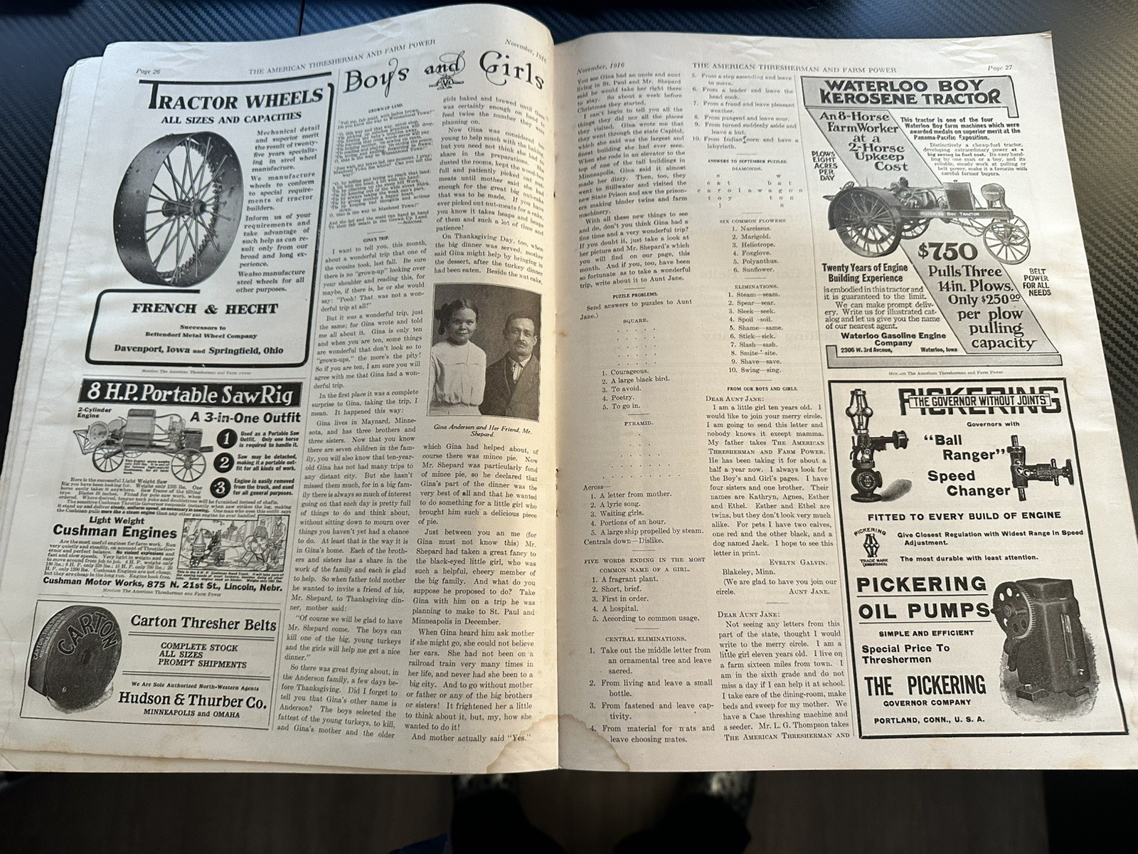 The American Thresherman and Farm Power MAGAZINE 1916 Madison, WIS Vol 19 No 7