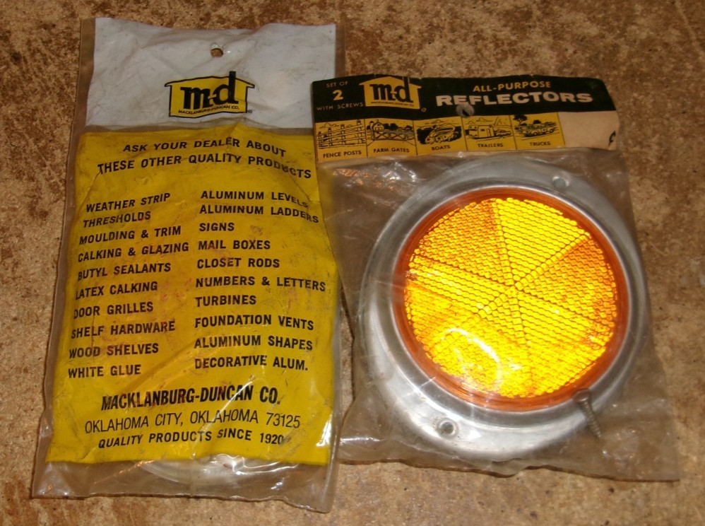4 M-D orange and red all purpose reflectors in the package new