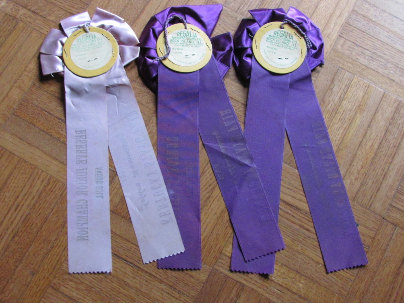 1953 FARM AWARD ANGUS BEEF CATTLE 3 ROSETTE RIBBON KENTUCKY STATE FAIR GOLDEN