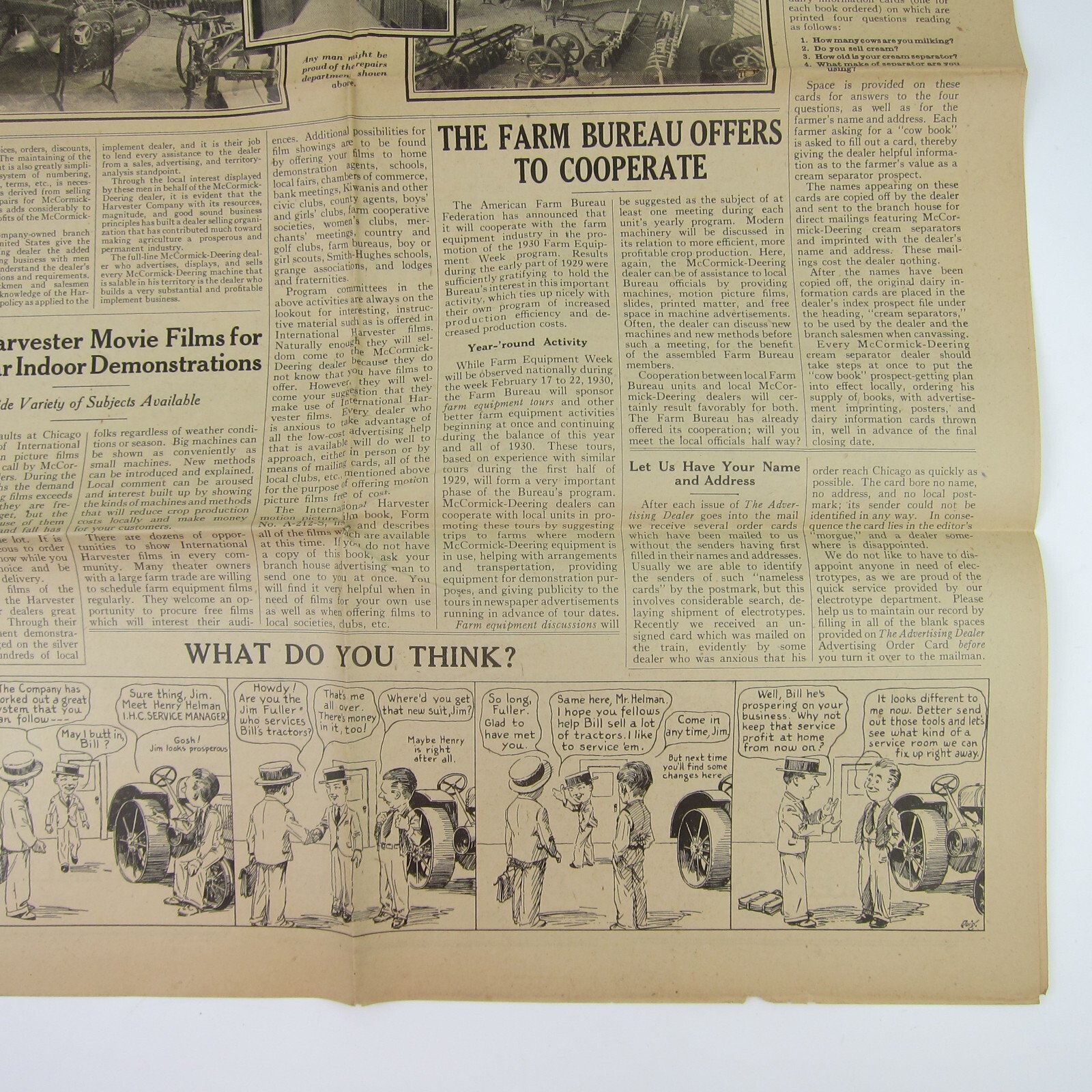 The Advertising Dealer McCormick-Deering Trade News 1929 Chicago IL Antique RARE