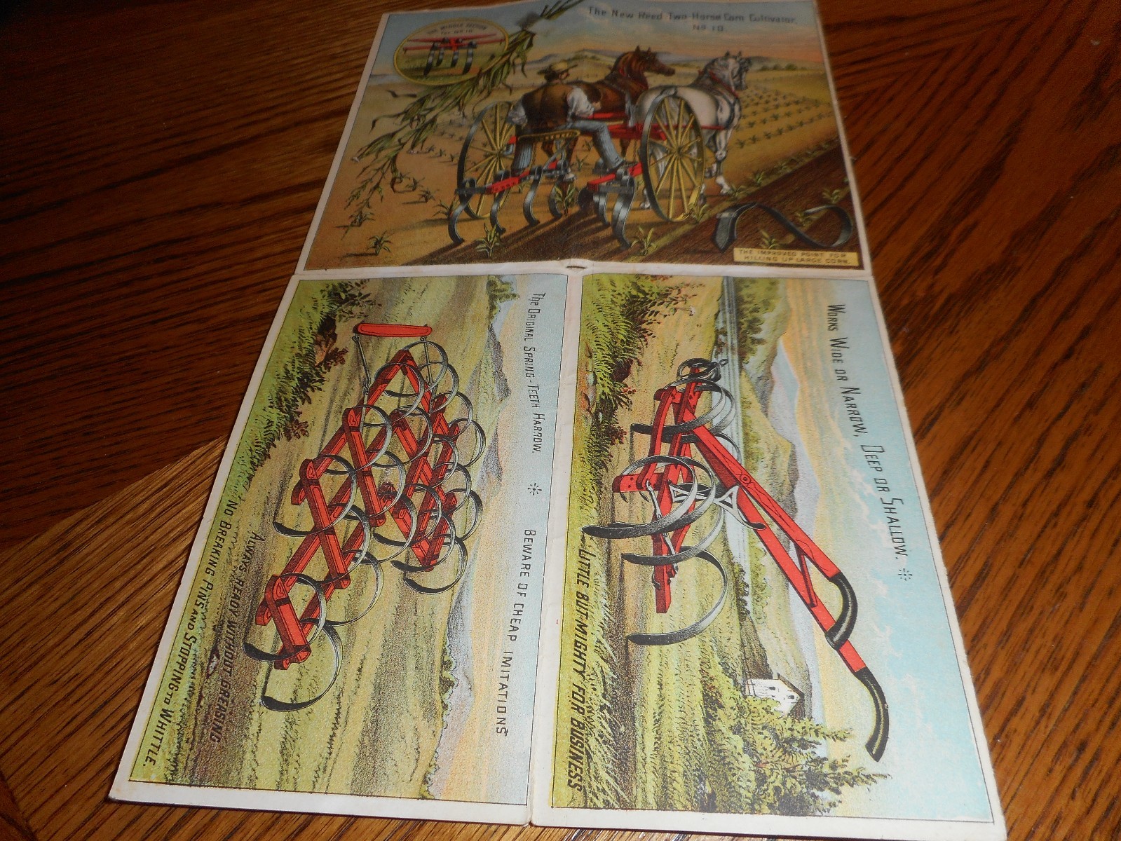 OLD KALAMAZOO SPRING TOOTH CULTIVATORS & SEEDERS FARM BROCHURE TRADE CARD FOLDER