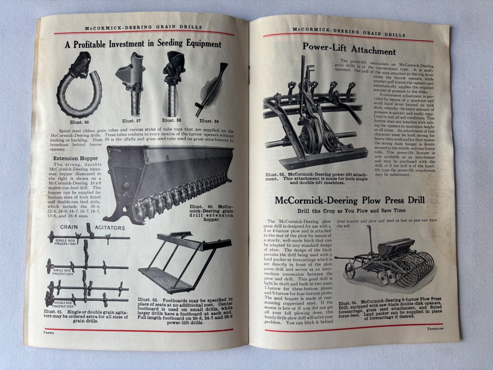 Antique McCormick-Deering Grain Drills Catalog Circa 1931 Great Illustrations
