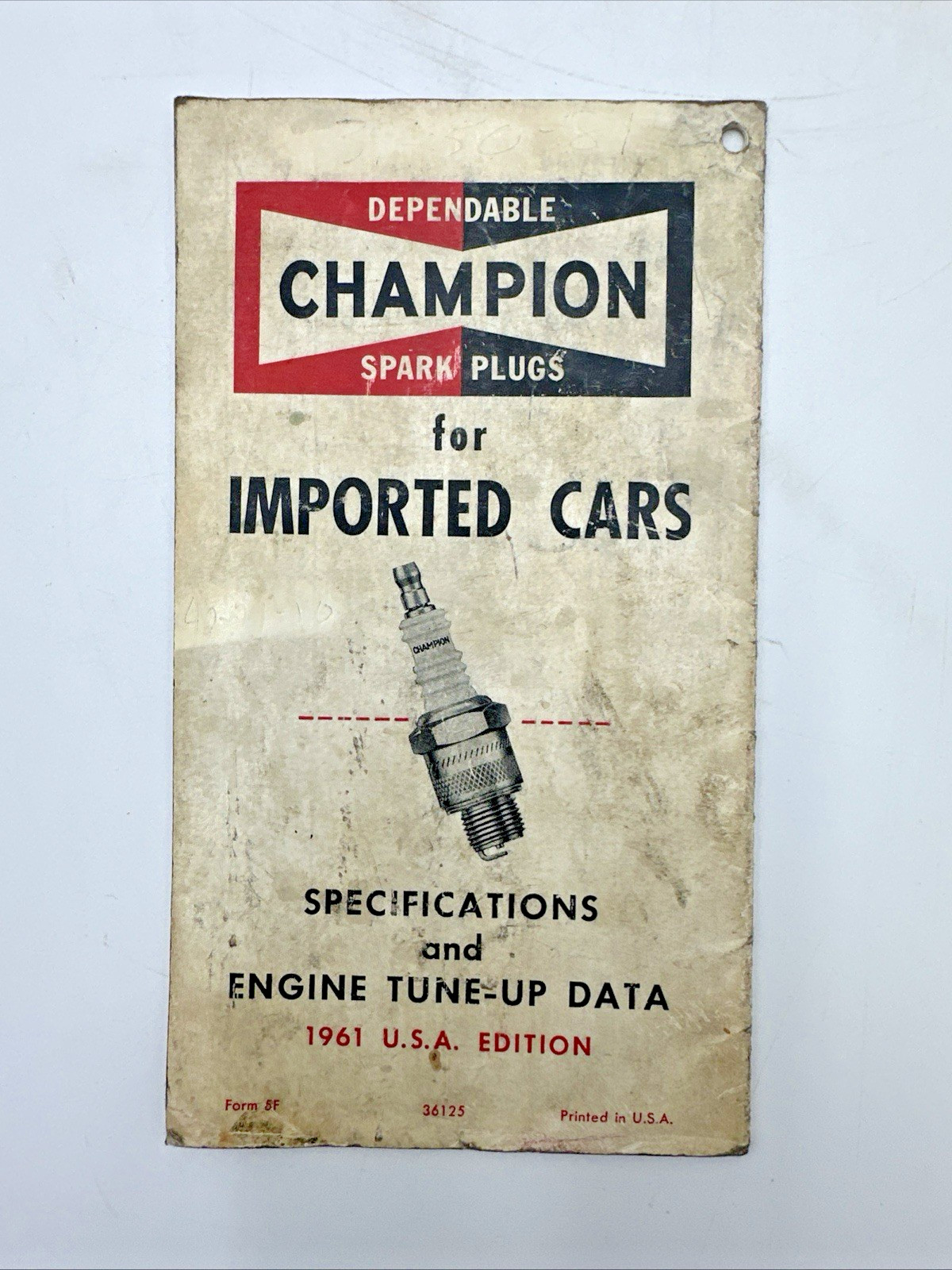 1961 Champion Spark Plugs For Imported Cars Specs Engine Tune-Up Sales Brochure
