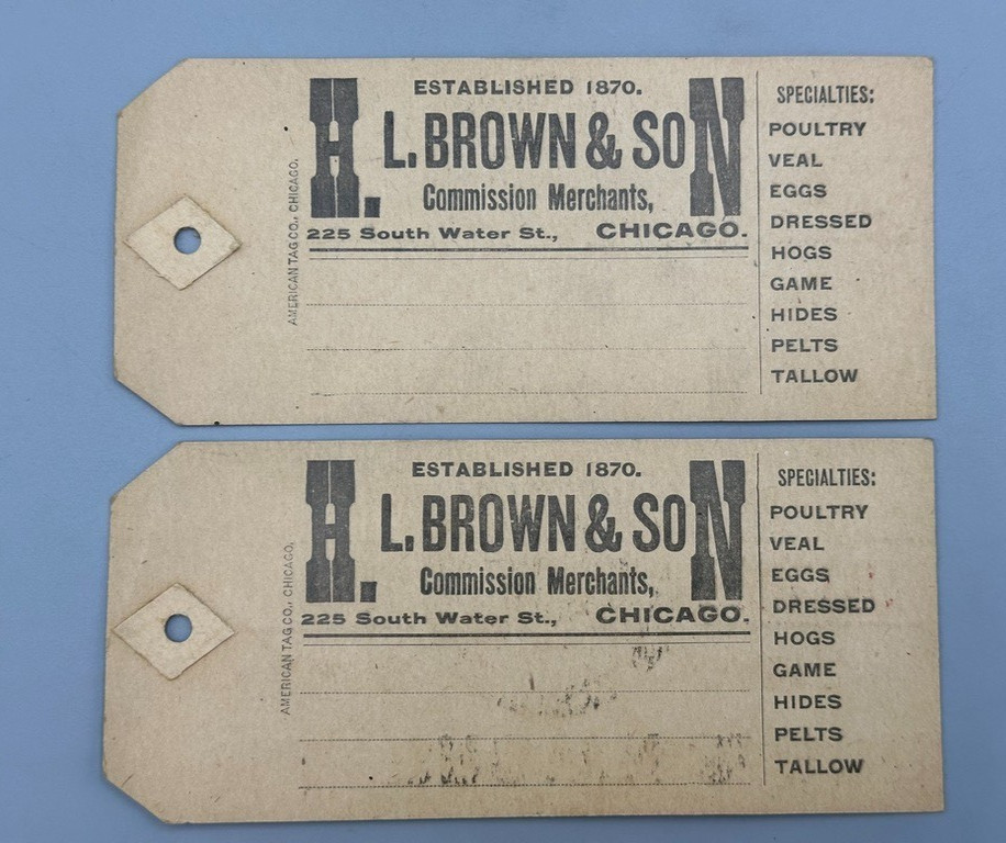c 1910 LIVESTOCK Commission EGG Veal GAME Poultry Shipping Tags Farm Advertising