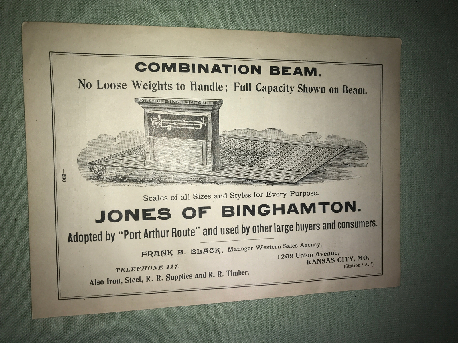 1898 Jones of Binghamton Scales Farm Advertising – Kansas City – Missouri