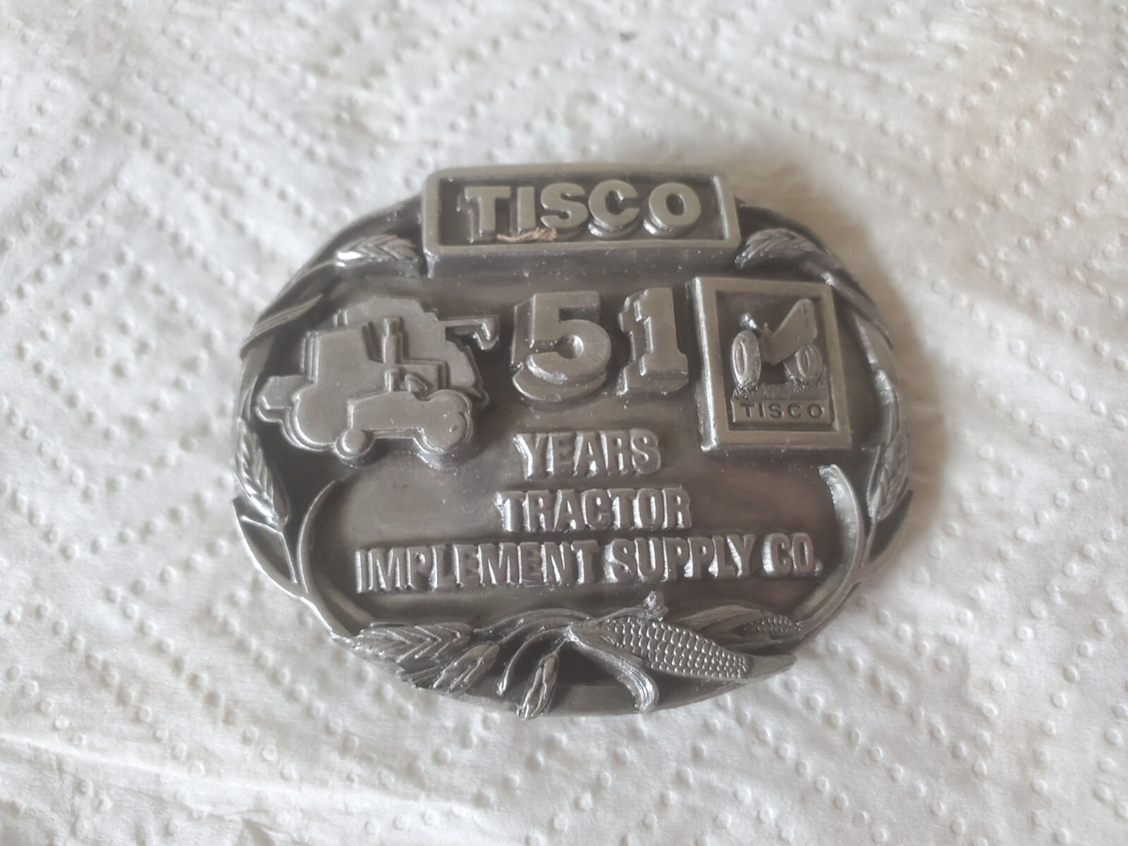 Metal Belt Buckle TISCO 51 Years Tractor Implement Supply Company #2