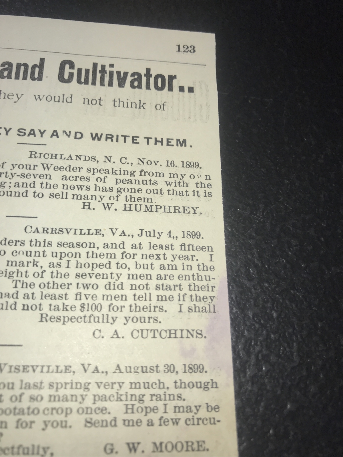 1900 Hallock & Sons Success Cultivator Farm Advertising – Richmond – Virginia