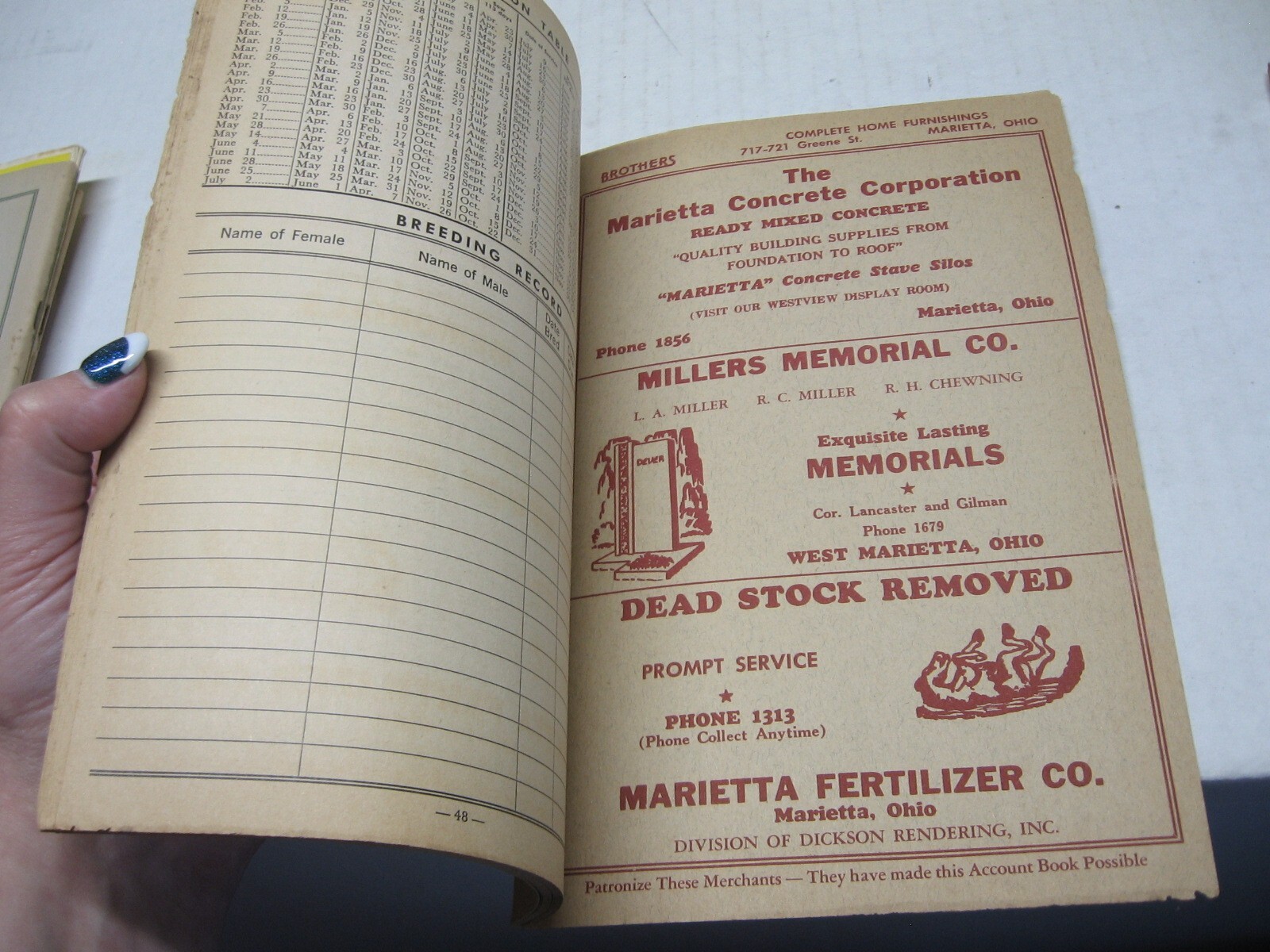1953 Washington County Ohio Farm Account Book & Income Tax Record