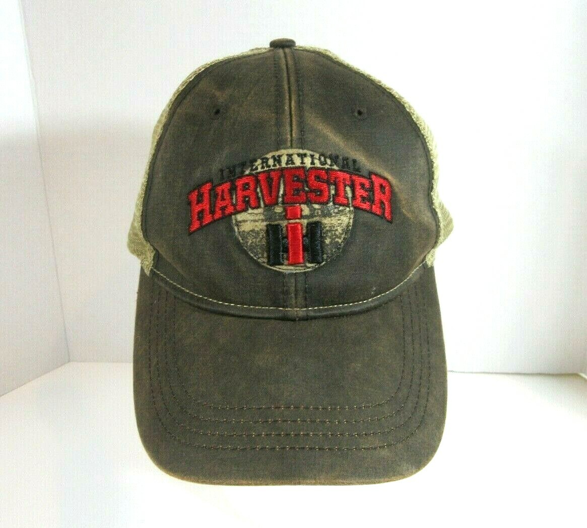 Brown International Harvester Rustic Look Emblem Hat With Tan Mesh Back