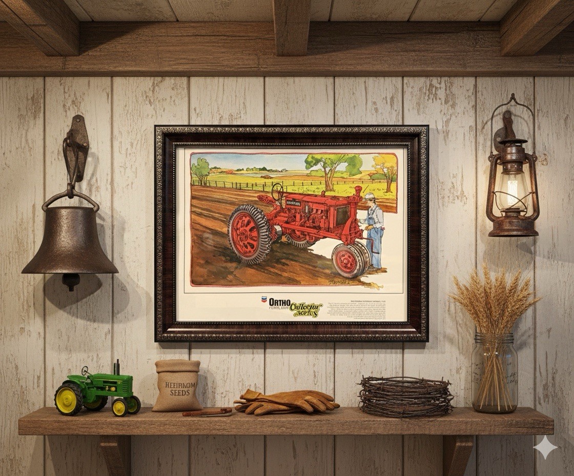 Vintage 16×13 Ortho Fertilizer Bill Miller Framed Print, Advertisment
