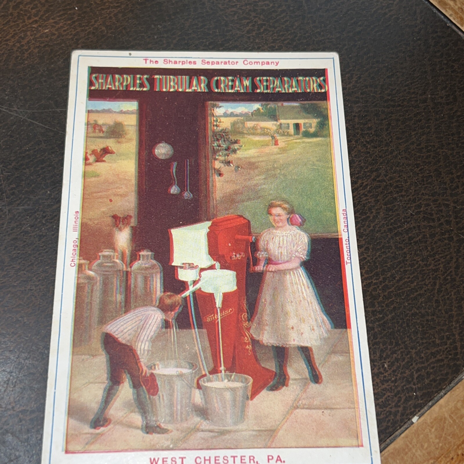 Vintage 1900s West Chester Pa Sharpless Cream Separator Co Advertising Postcard
