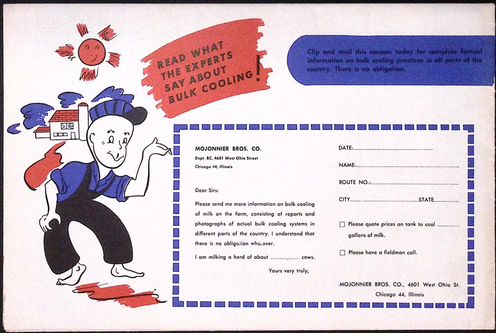 1950s Hoard&rsquo;s Dairyman Milk Plant Monthly Bulk Cooling Poster Fold Out Brochure