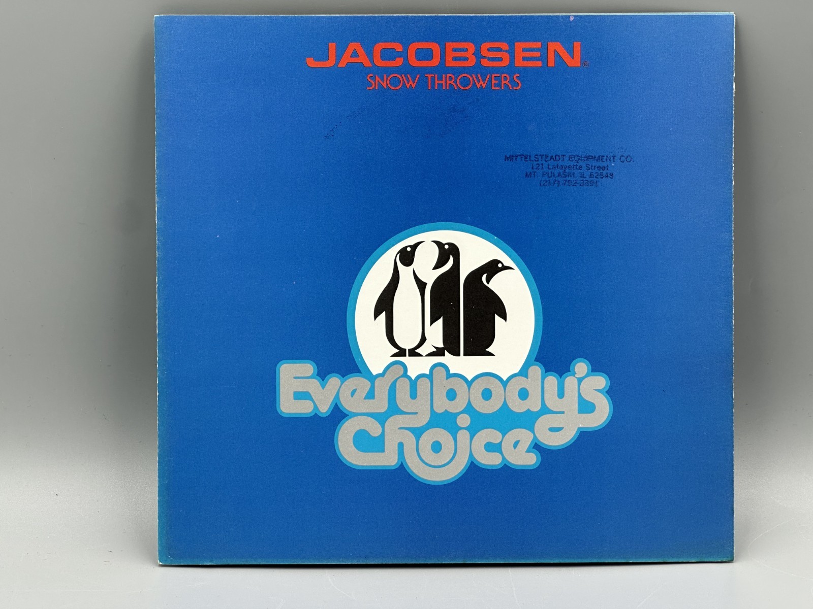 1978 JACOBSEN SNOW THROWERS Blowers PENGUINS Advertising Brochure