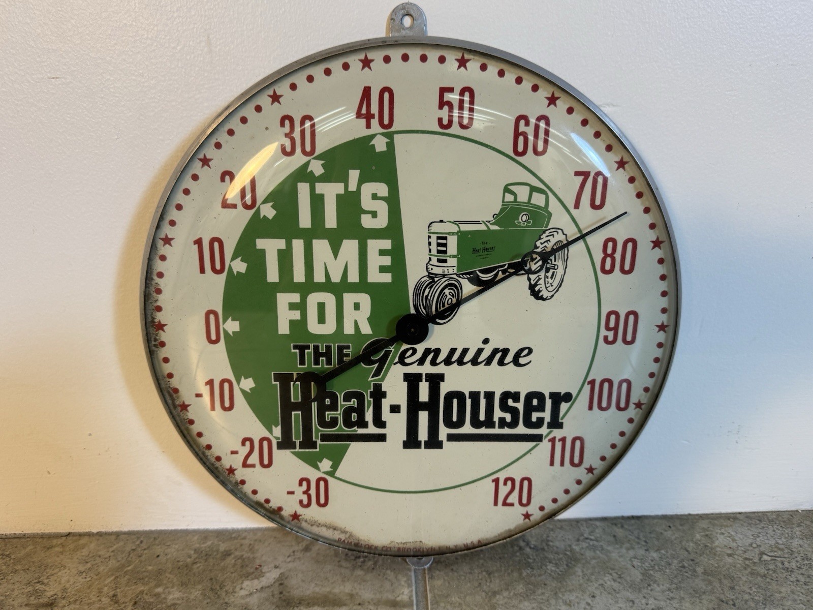 Vintage Pam Tractor Heat Houser Dealer Advertising Thermometer VERY SCARCE !!!