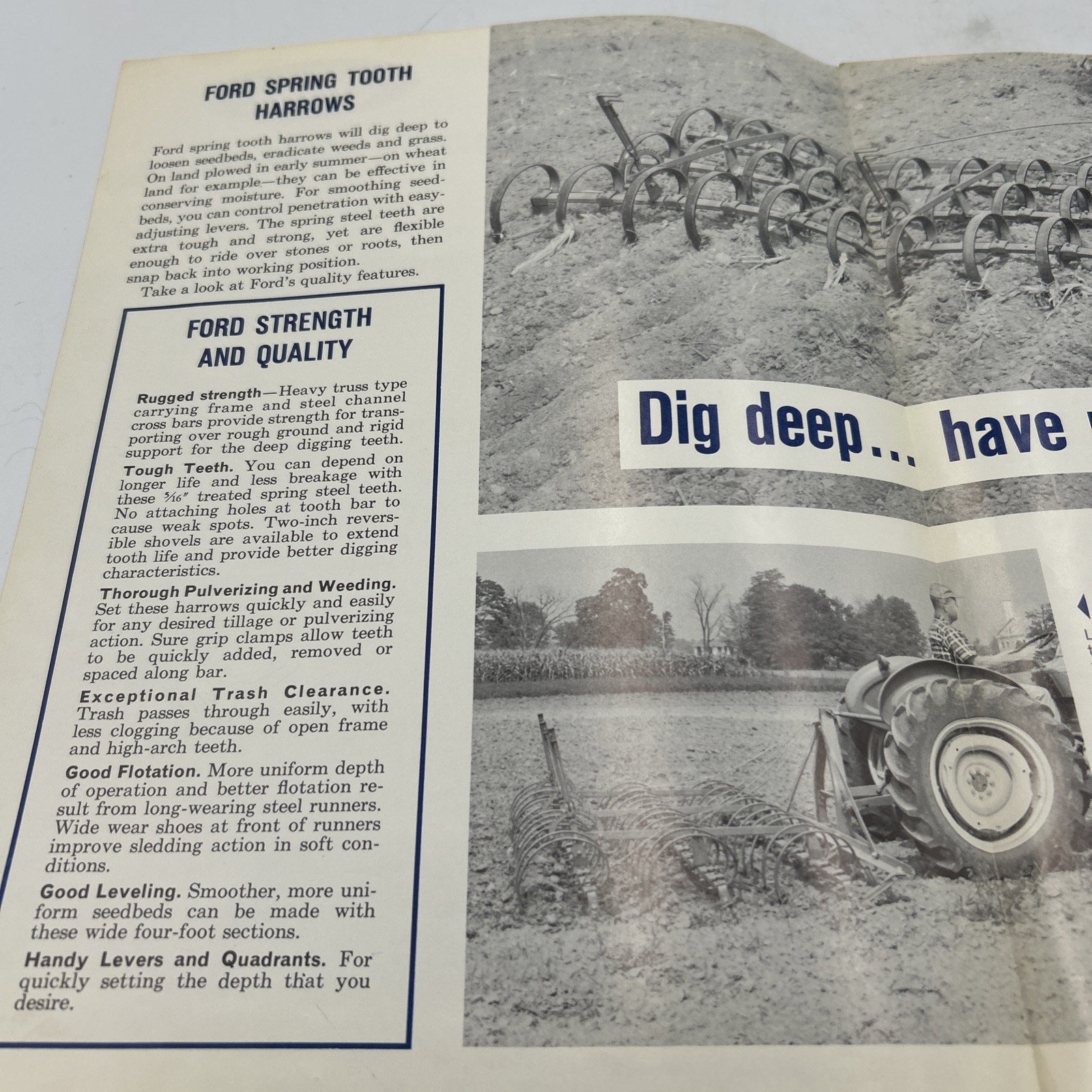 Vintage Ford 206 Spring Tooth Harrows Brochure