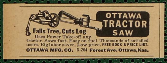 Ottawa Digger Tractor Log Saw Buzz Master Vintage Print Ad LOT of 10 pcs 1946