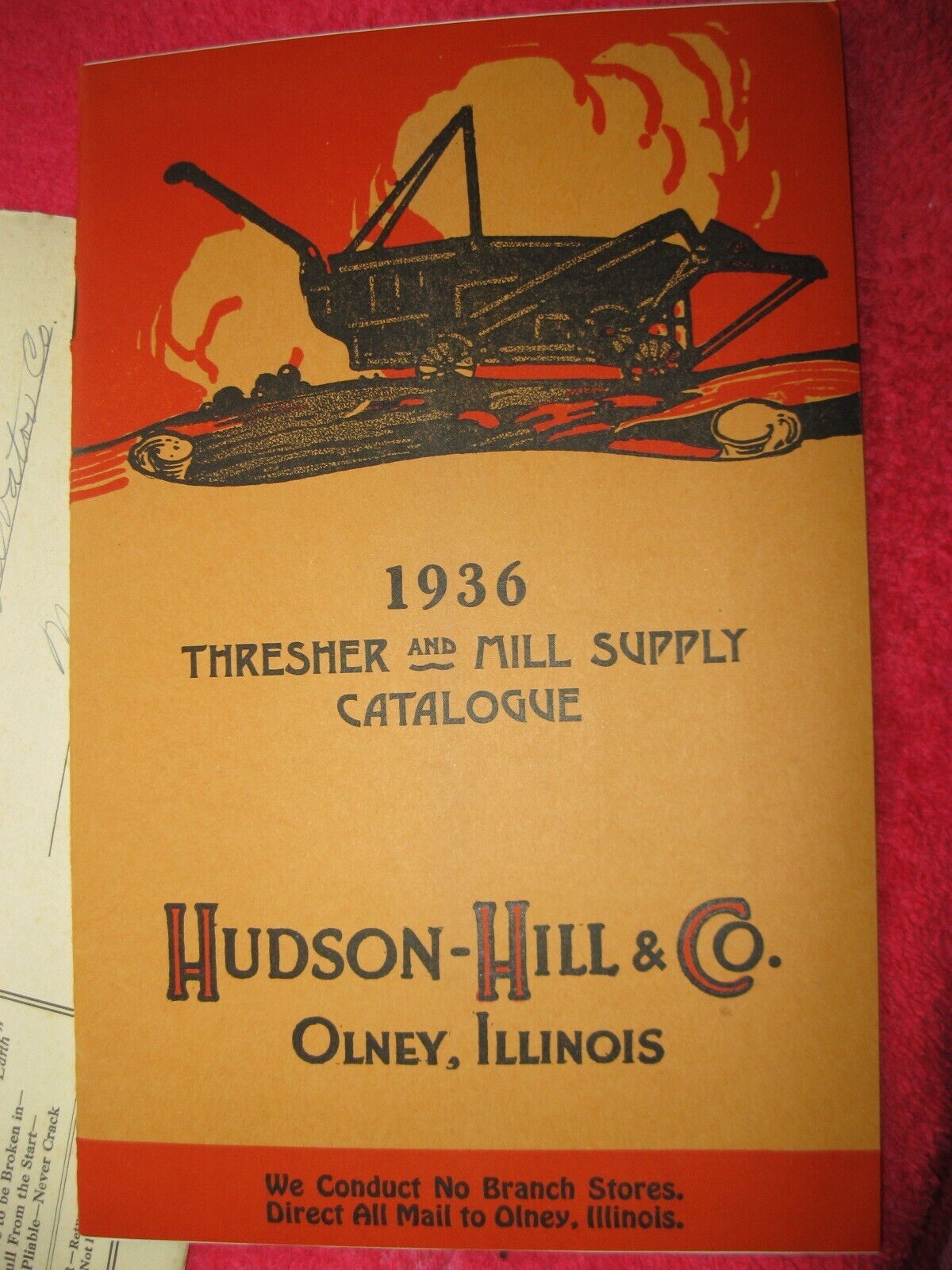 1936 HUDSON HILL & Co, OLNEY ILLINOIS THRESHER AND MILL CATALOG,MINT IN ENVELOPE