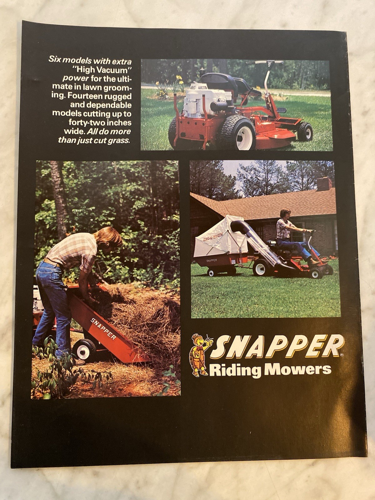 Vintage Snapper Riding Mowers Advertising Brochure 1983 Agriculture Original