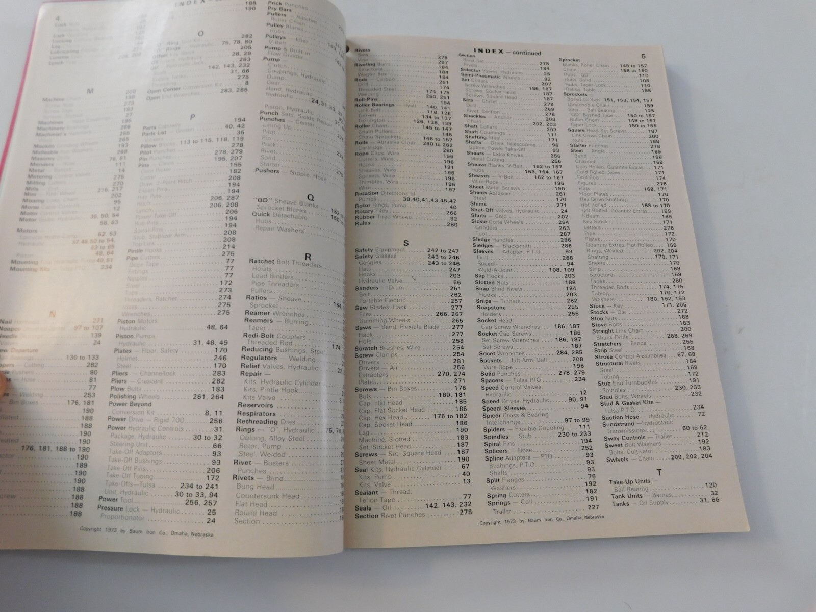 1973 HYDRAULICS CO. RED BOOK PARTS CATALOGUE PRICE GUIDE VG HYDRAULICS & BEARING