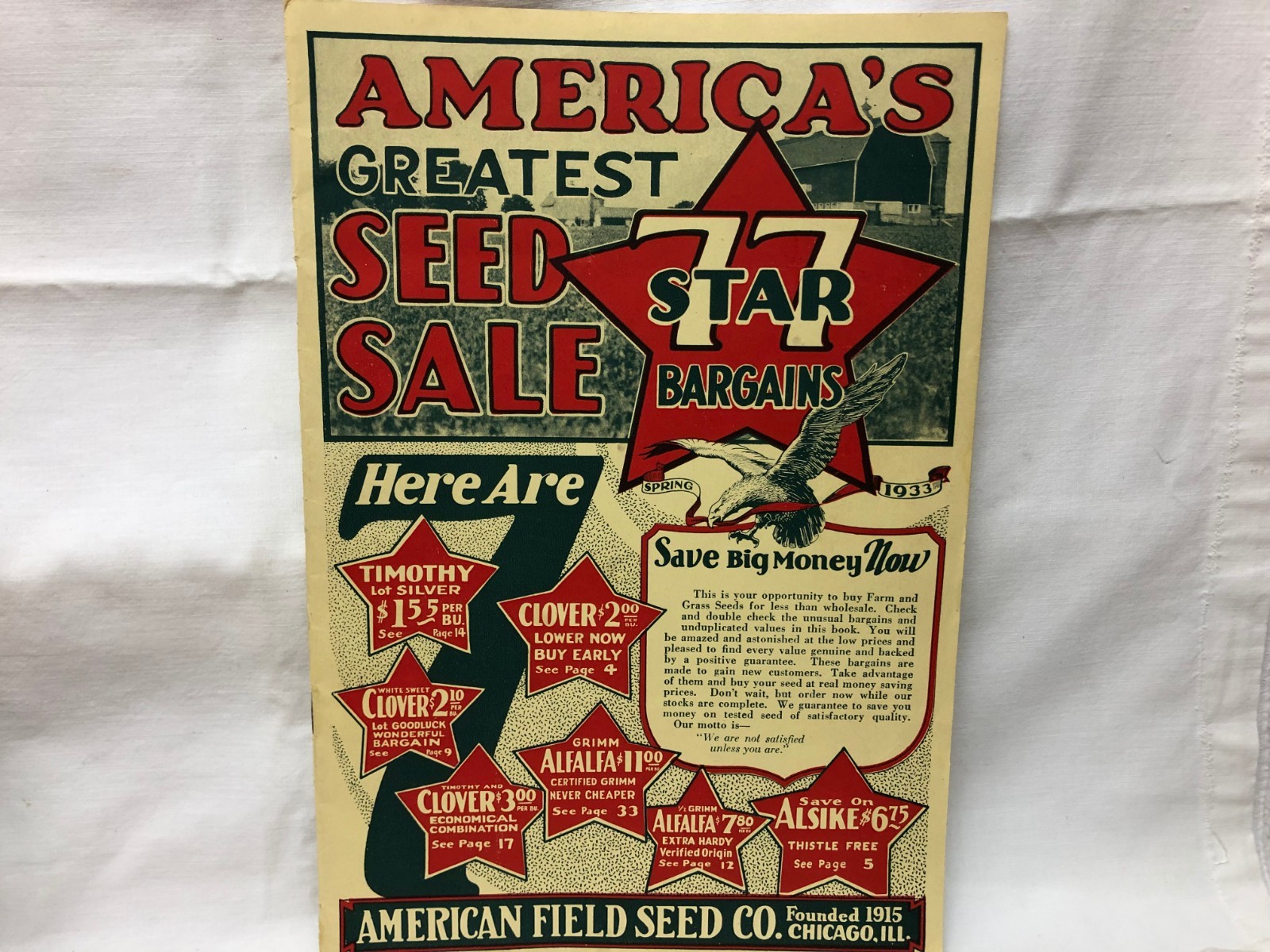 Vintage 1920-30&rsquo;s America&rsquo;s Field Seed Co. Booklet Farming