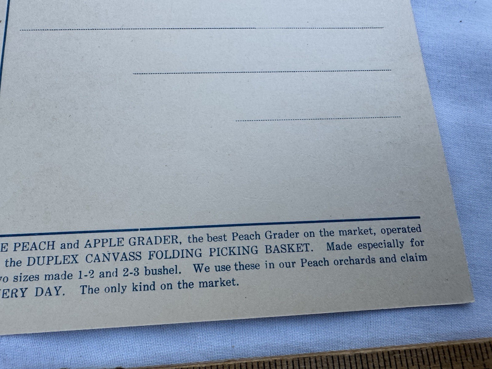 Vintage 1940&rsquo;s Sales Mailer Postcard J H Teat&rsquo;s Sons Williamson NY Peach Apple