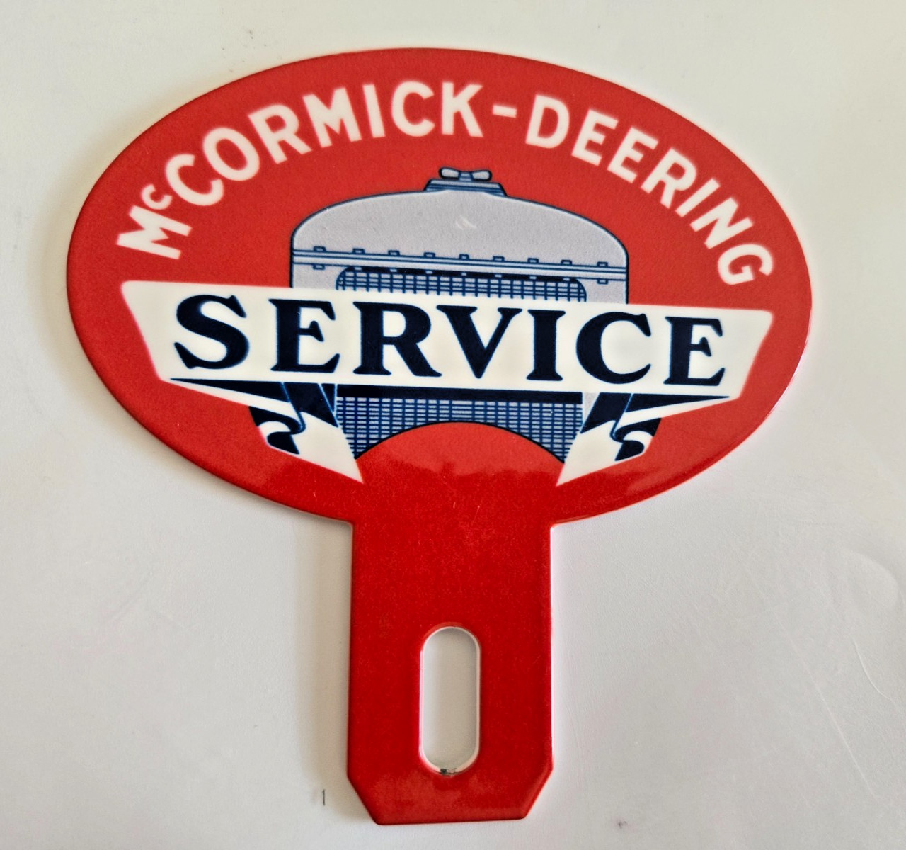 Repo Powder Coated McCormick-Deering Service License Plate Topper