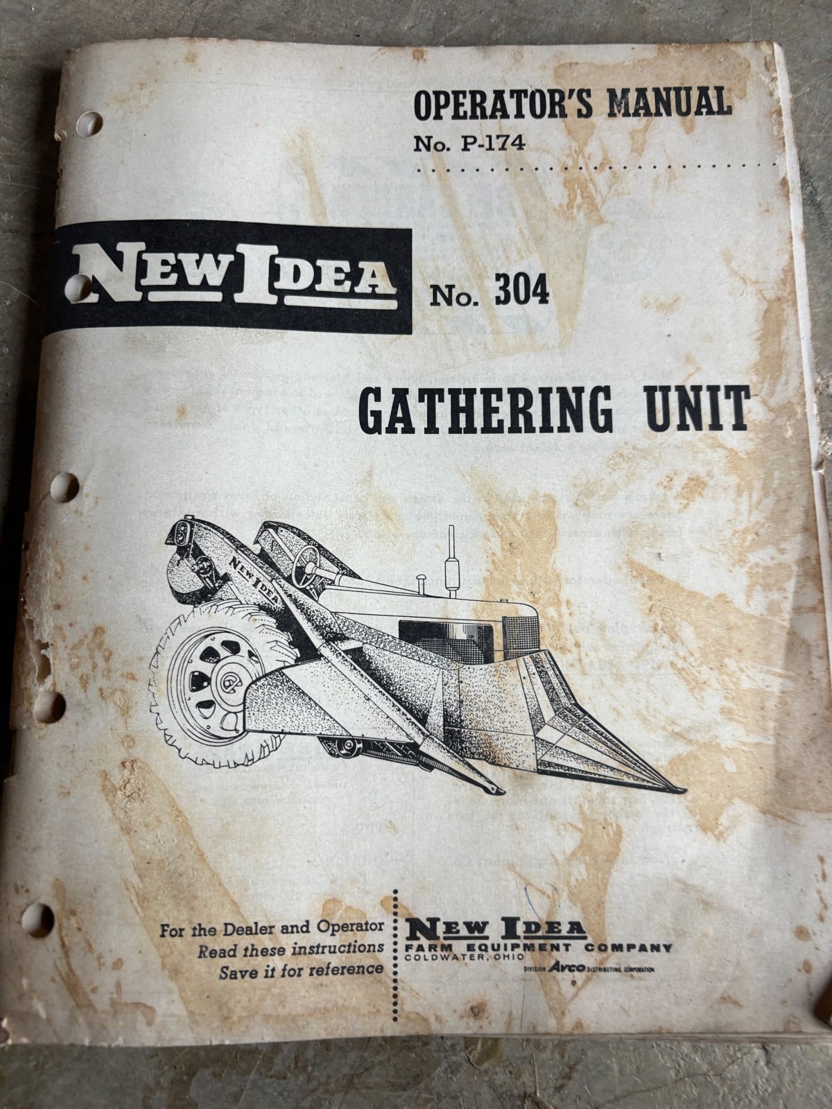 New Idea 304 Gathering Unit Corn Picker Operator&rsquo;s Manual AMIL26