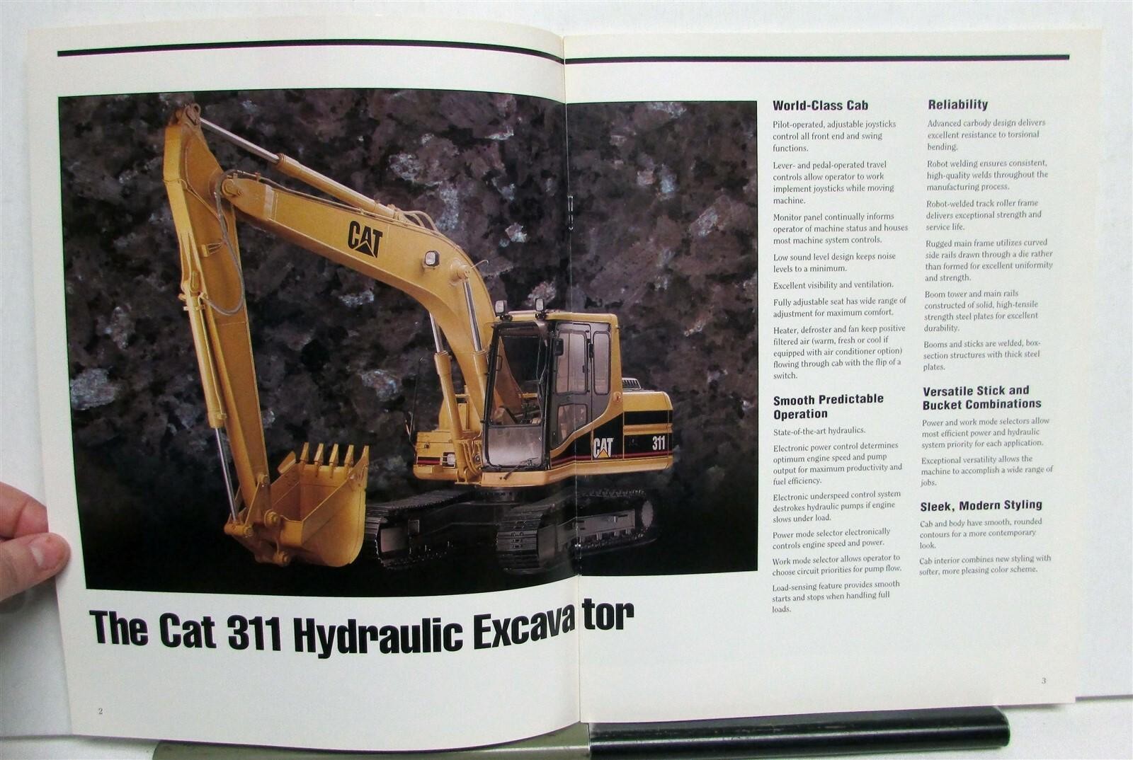 1994 Caterpillar 311 Excavator Specifications Construction Sales Brochure
