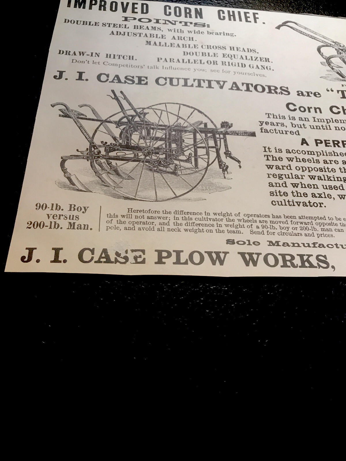1889 J.I. Case Plow Works Farm Machinery Advertising – Racine – Wisconsin