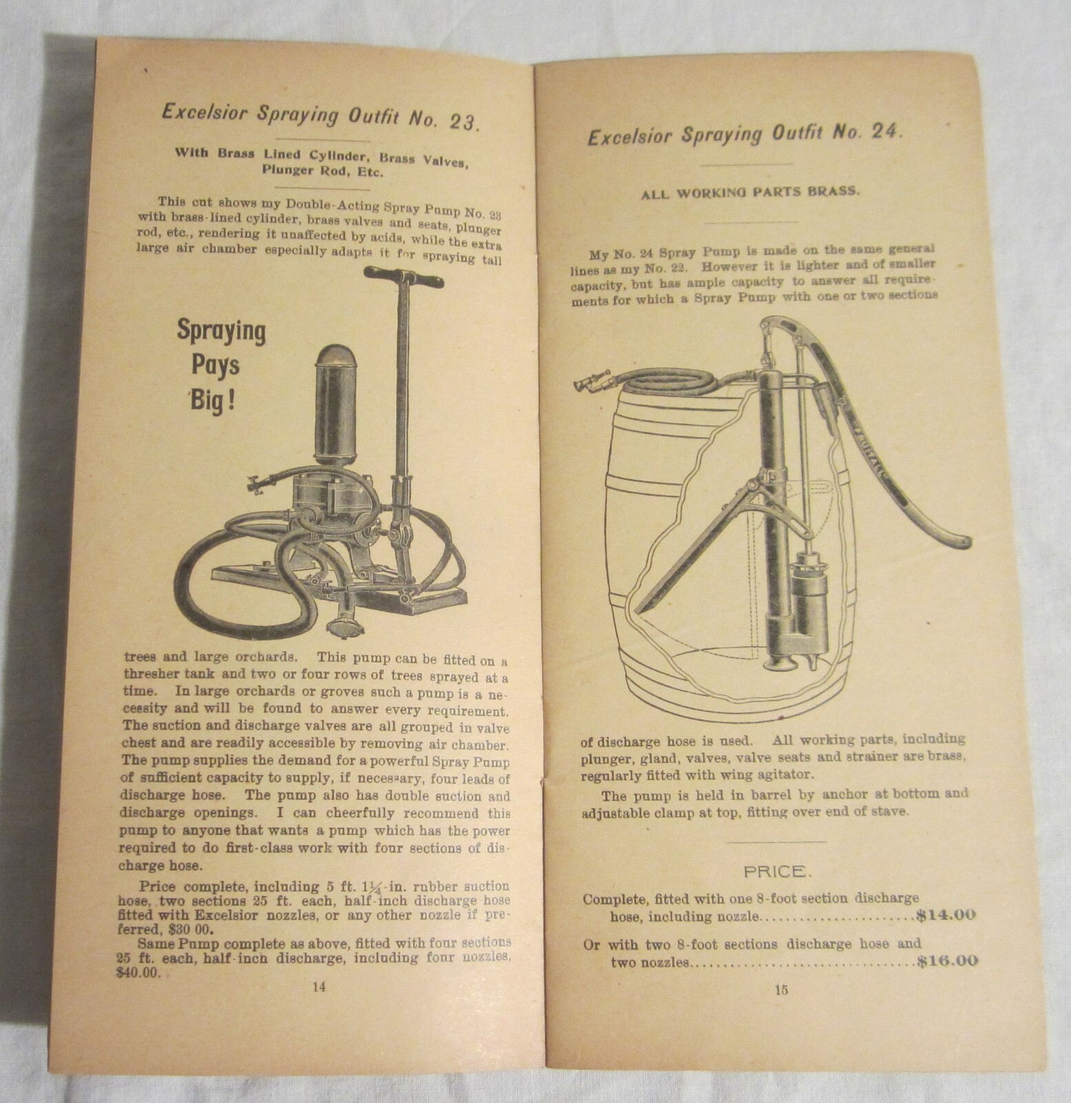 EXCELSIOR FRUIT SPRAYING OUTFITS Catalog – WILLIAM STAHL, Quincy, Illinois, 1900