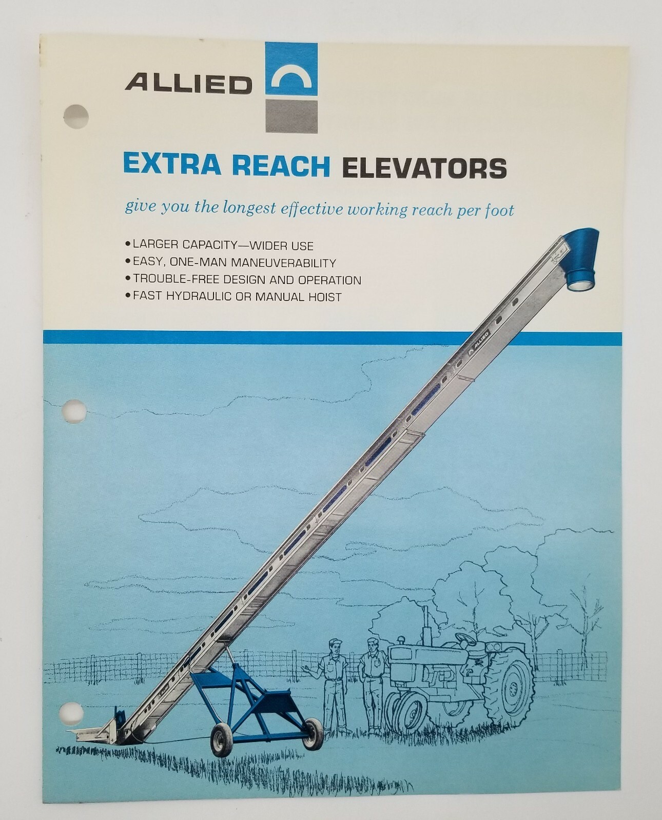 Vintage Allied Extra Reach Elevators Chicago Sales & Dealer Advertising Brochure