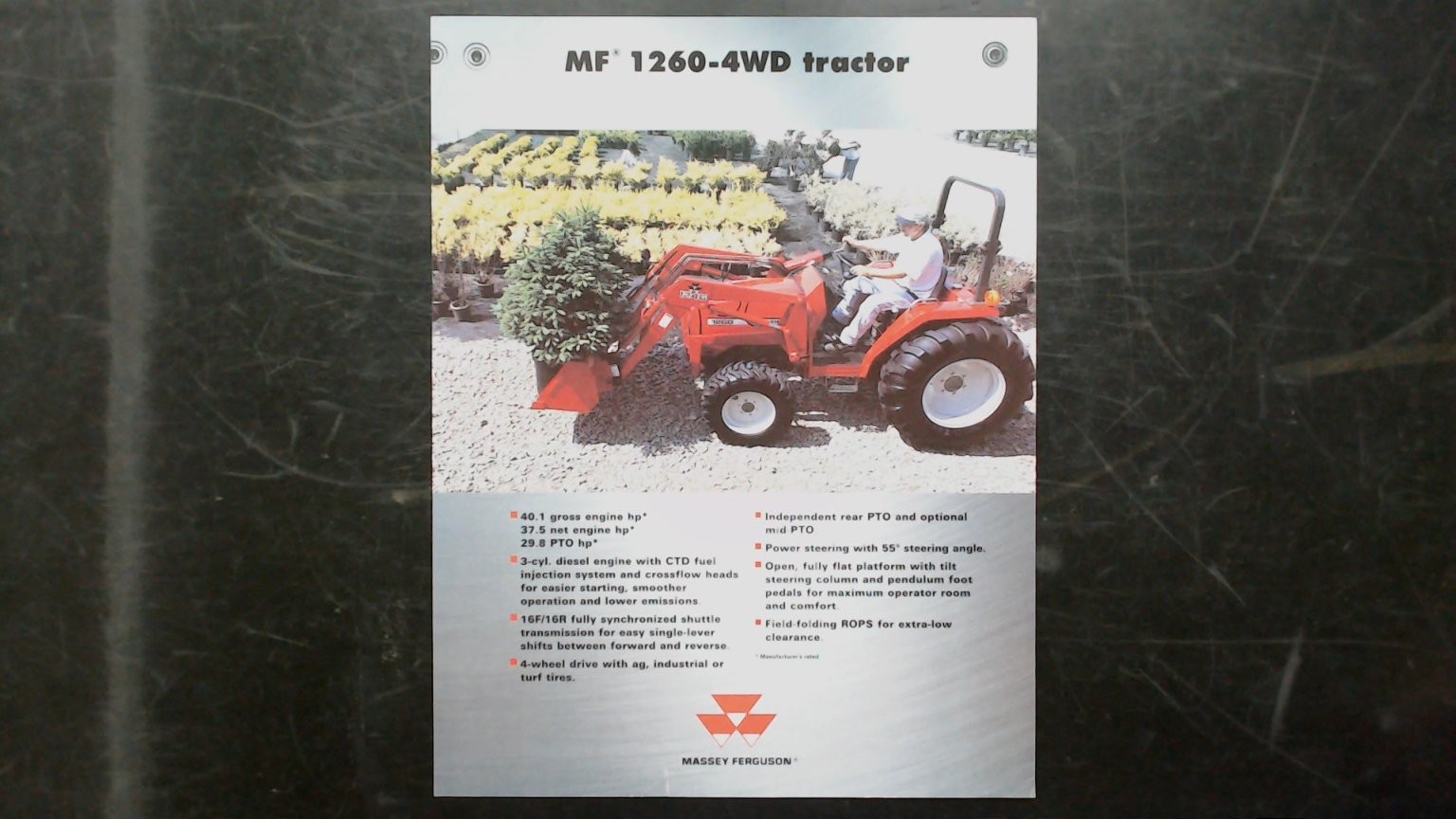 Massey Ferguson MF 1260-4WD Tractor Vintage Brochure Farming Equipment