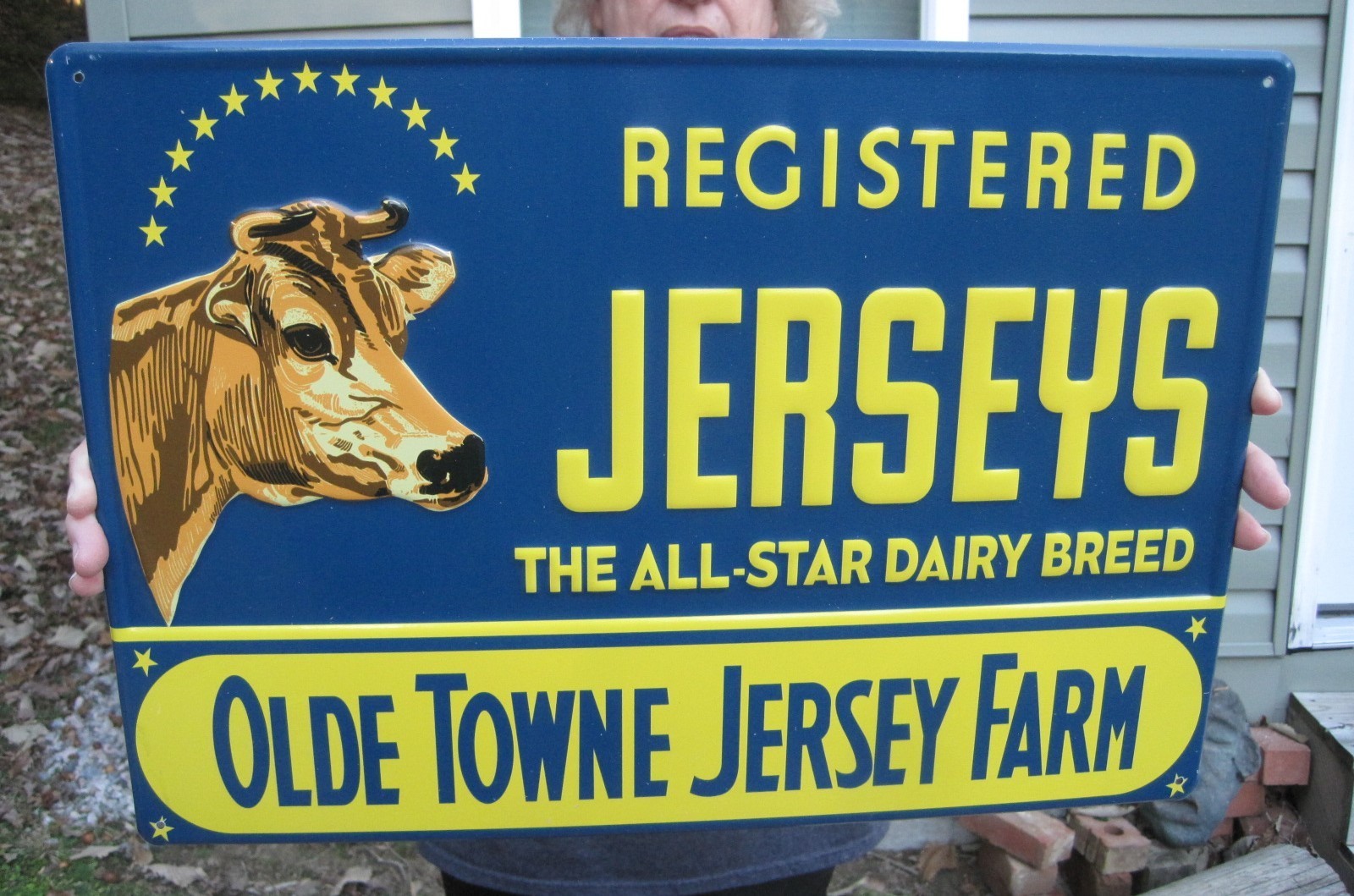 Jersey&rsquo;s Olde Towne Jersey Cattle Cow Farm Metal Feed & Seed Farm Steel Sign